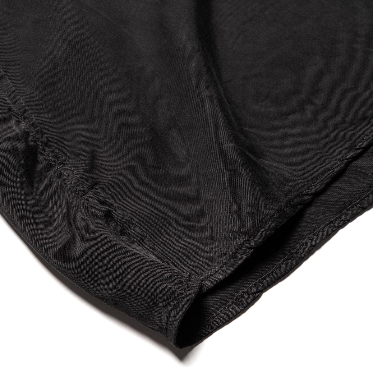 4100-3 Fibril Cupro Open Collar S/S Shirt - Black