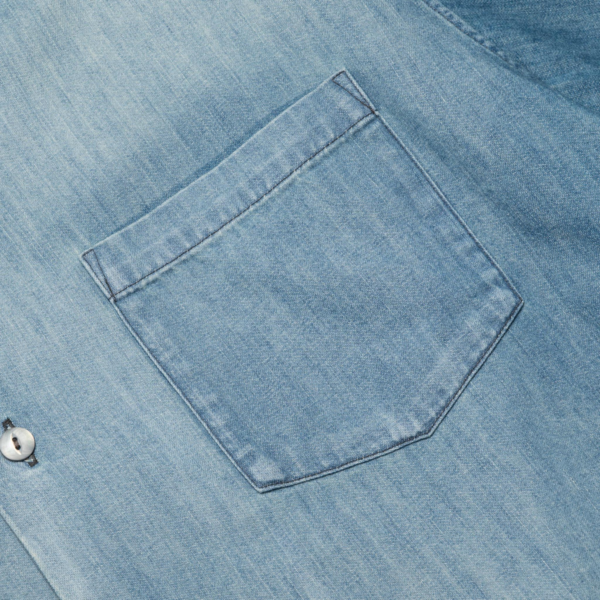 4100HW-2 Hard Wash Denim Open Collar S/S Shirt - Indigo