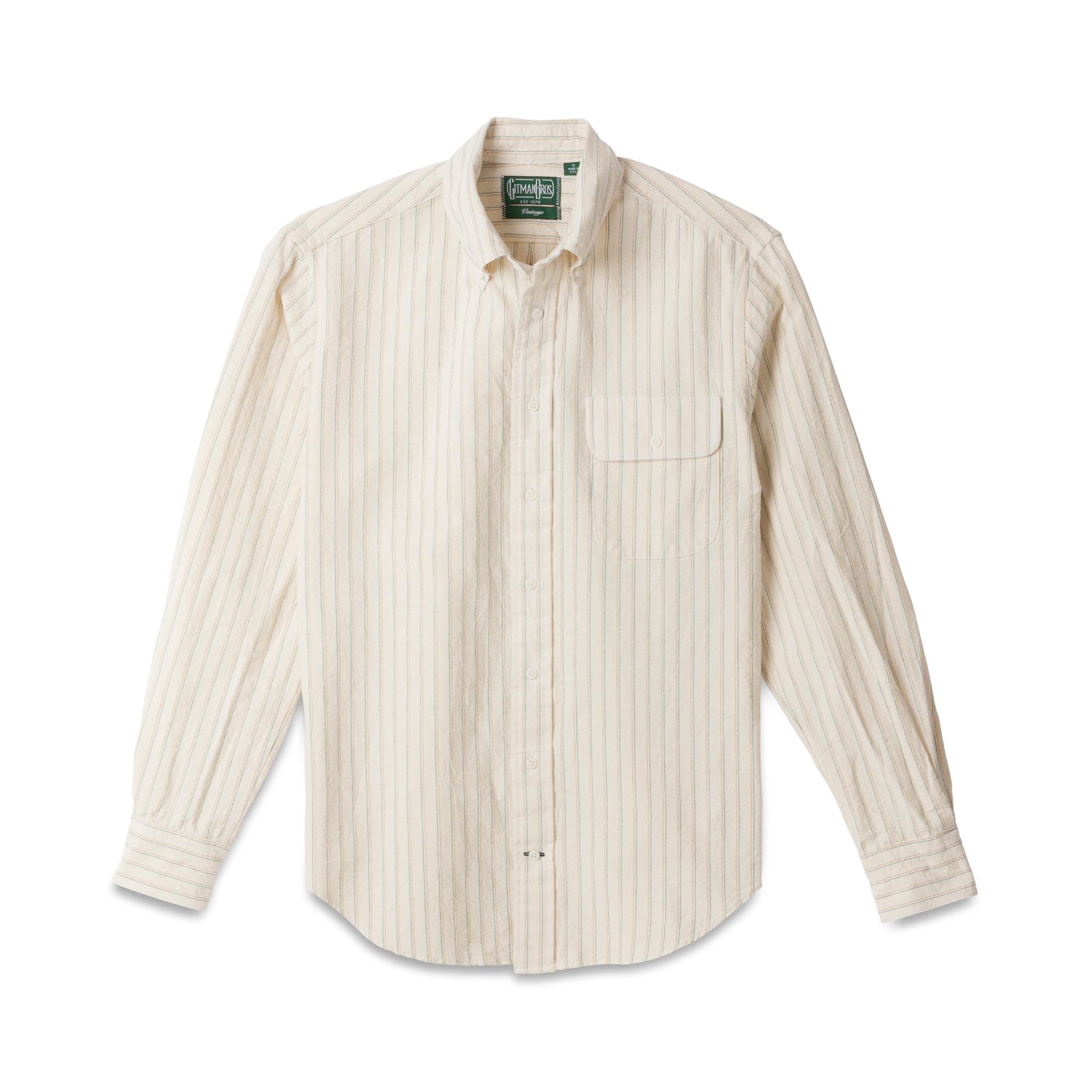 Tan Striped Japanese Oxford