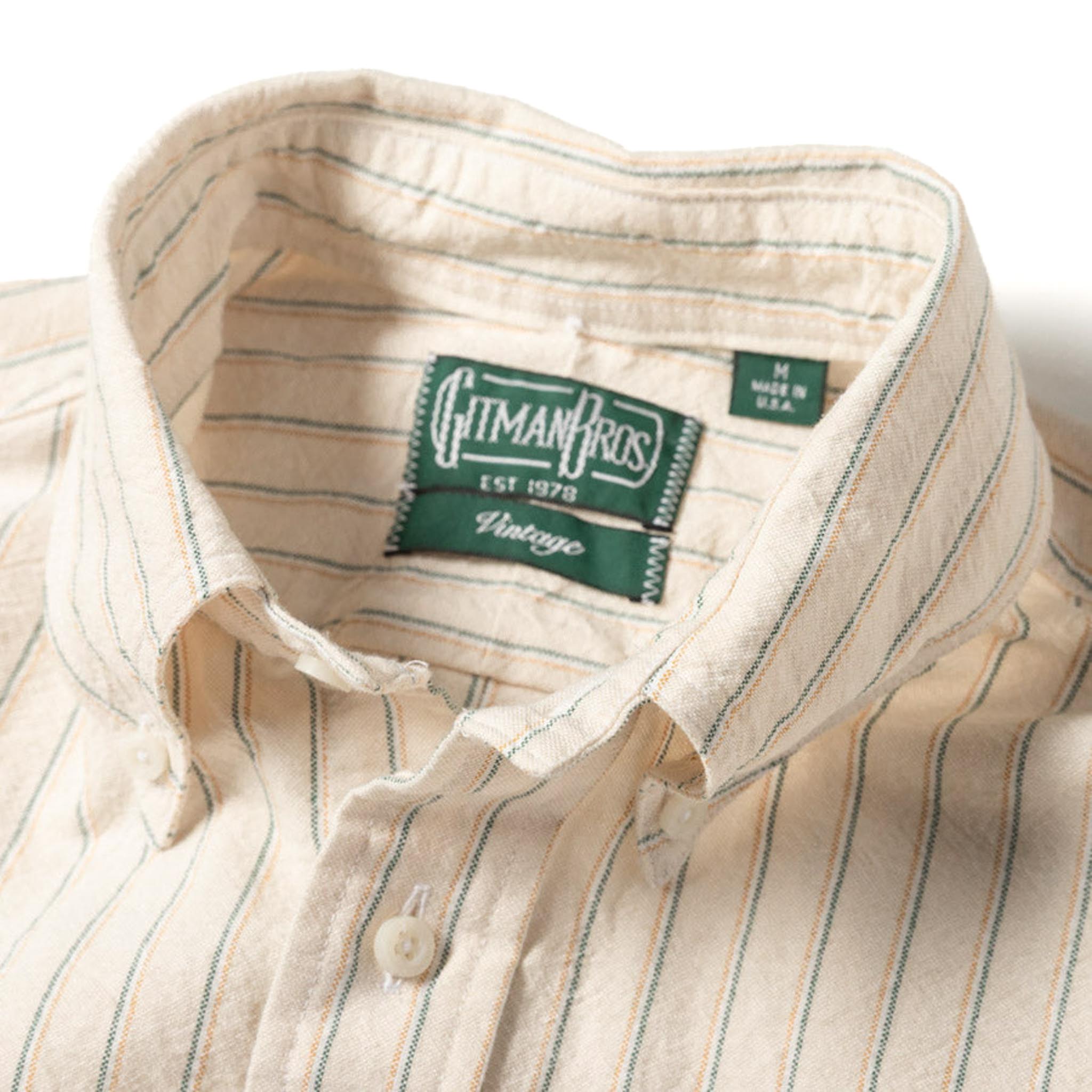 Tan Striped Japanese Oxford