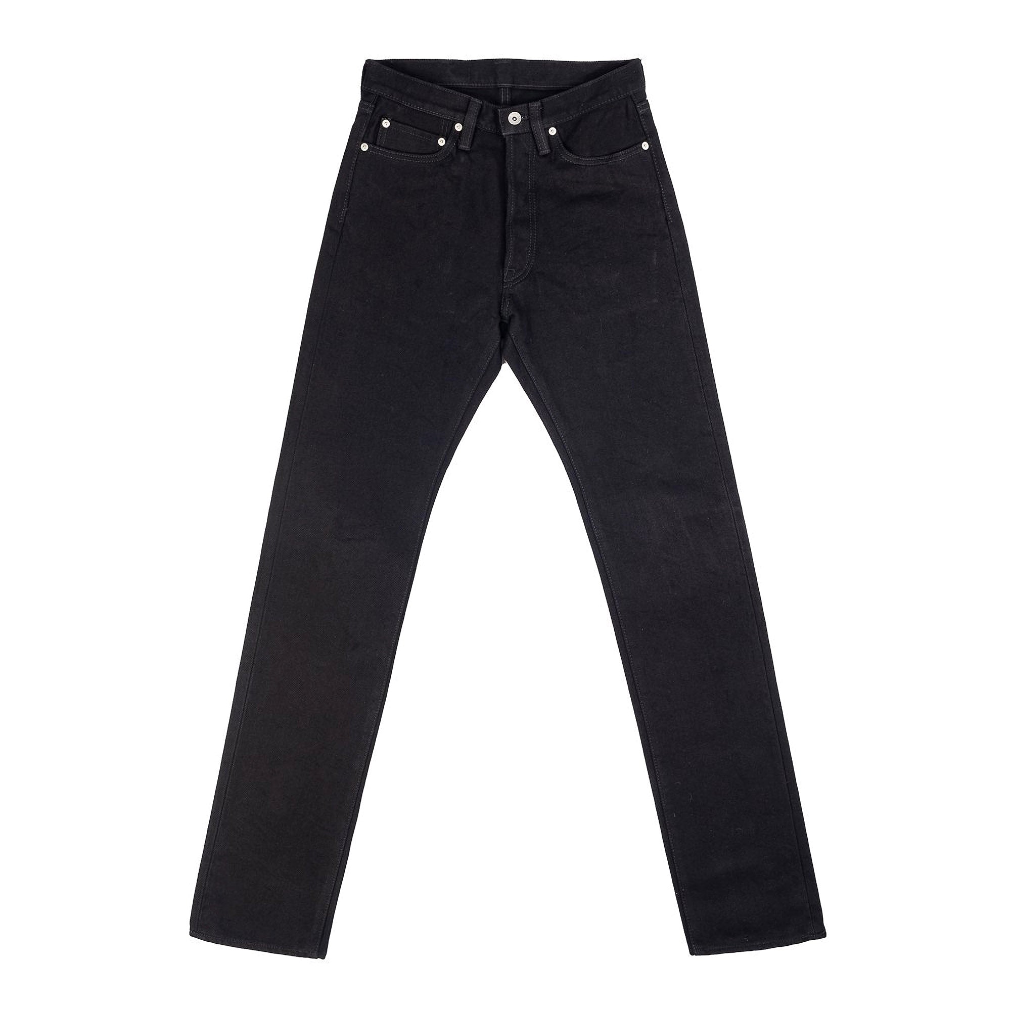 IH-888S-SBG 21oz Selvedge Denim Medium High Rise Tapered Cut Jeans  Superblack Fades To Grey Front