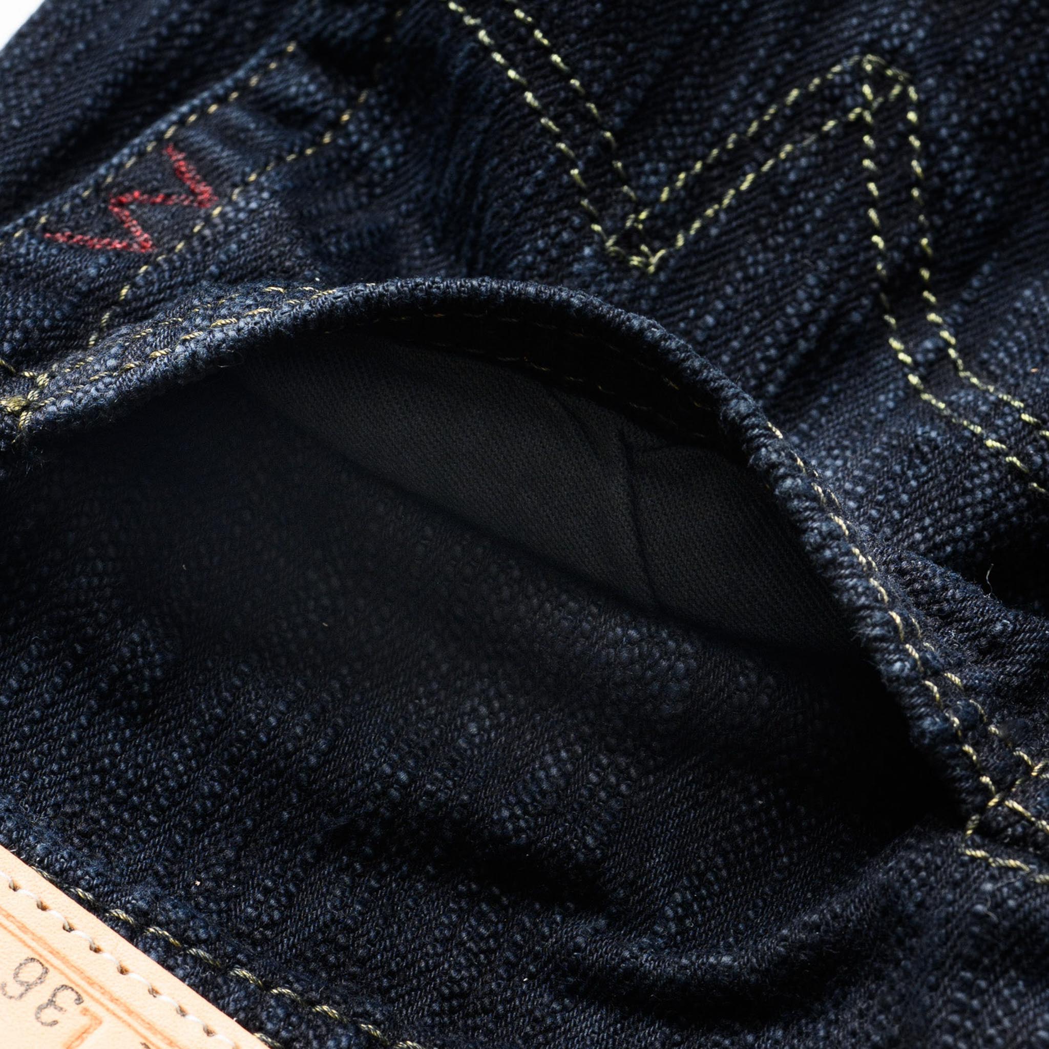 IH-888S-SLBod 16oz Slubby Selvedge Denim Relaxed Tapered Cut Jeans - Indigo Overdyed Black