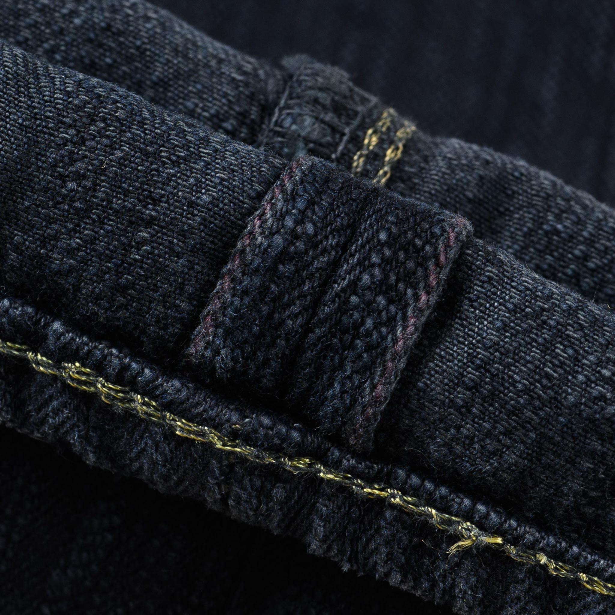 IH-888S-SLBod 16oz Slubby Selvedge Denim Relaxed Tapered Cut Jeans - Indigo Overdyed Black