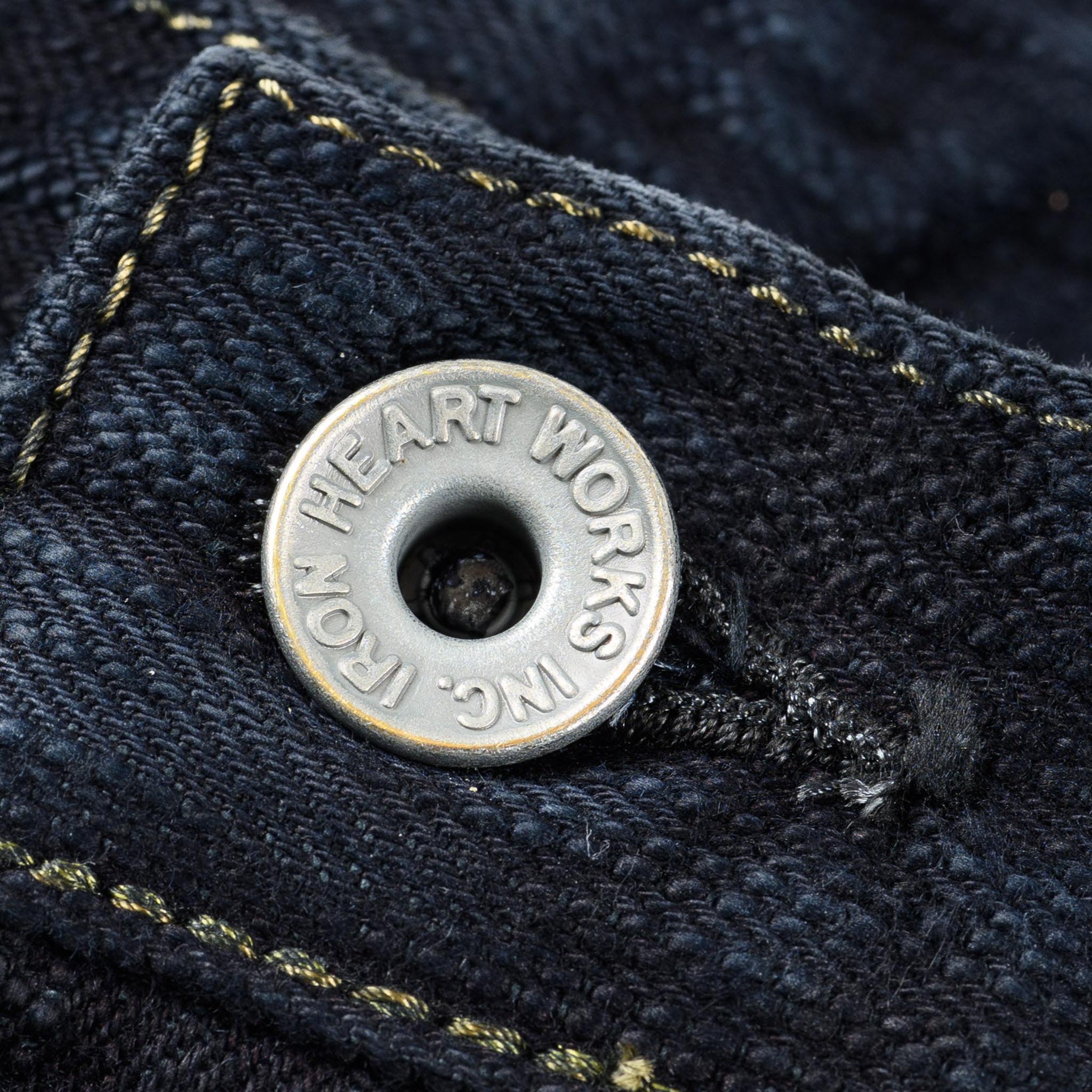 IH-888S-SLBod 16oz Slubby Selvedge Denim Relaxed Tapered Cut Jeans - Indigo Overdyed Black