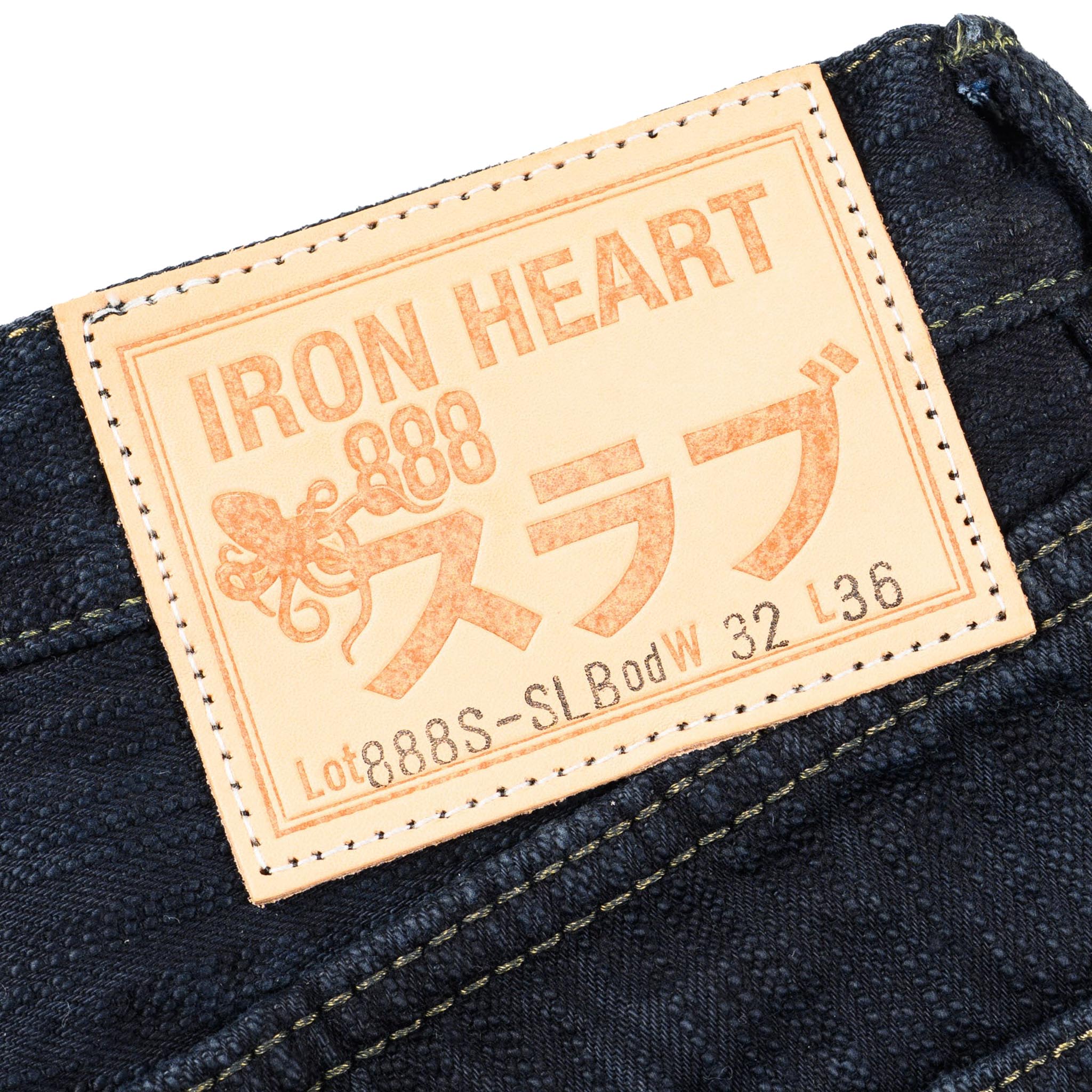 IH-888S-SLBod 16oz Slubby Selvedge Denim Relaxed Tapered Cut Jeans - Indigo Overdyed Black