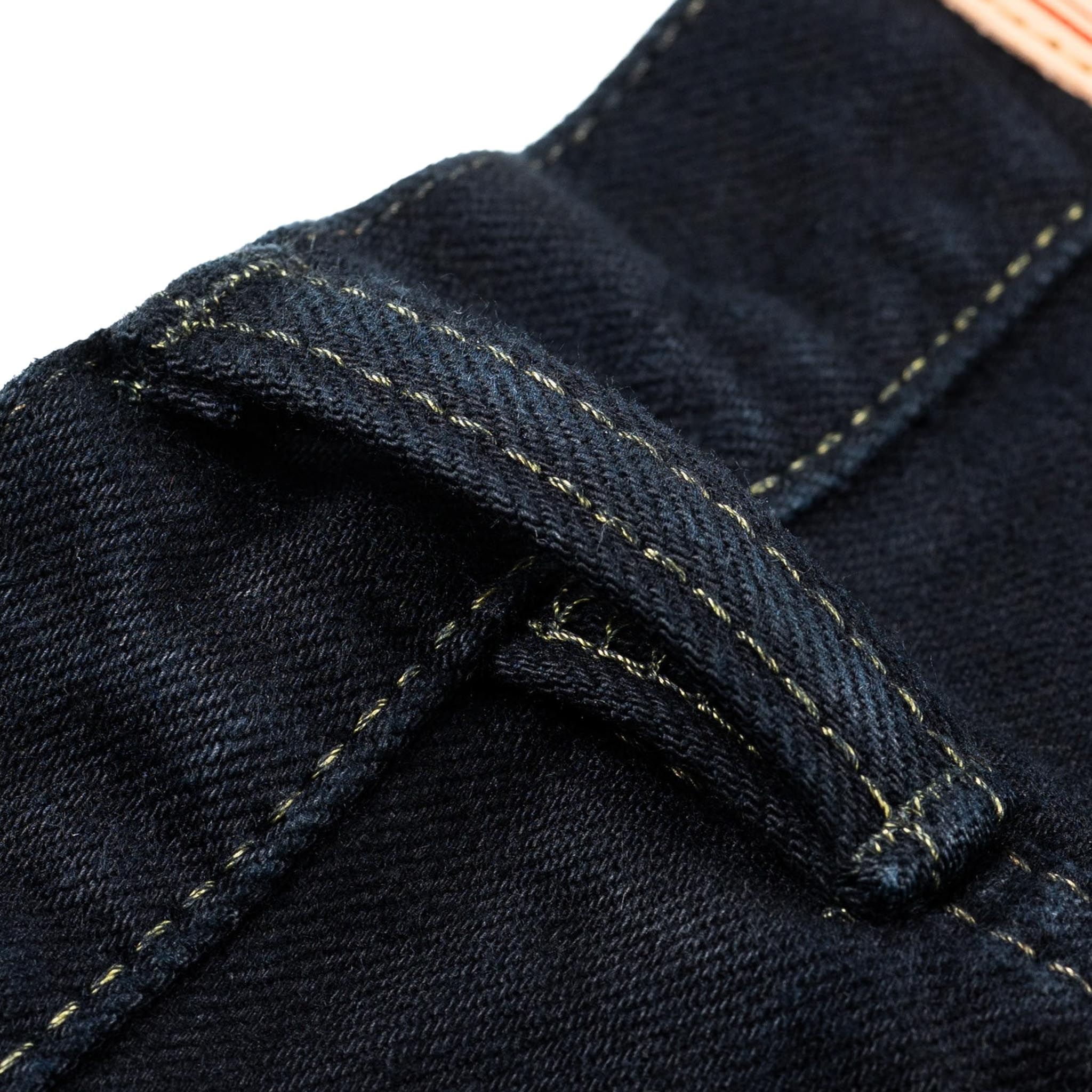 IH-634S-142od 14oz Selvedge Denim Straight Cut Jeans - Indigo Overdyed Black