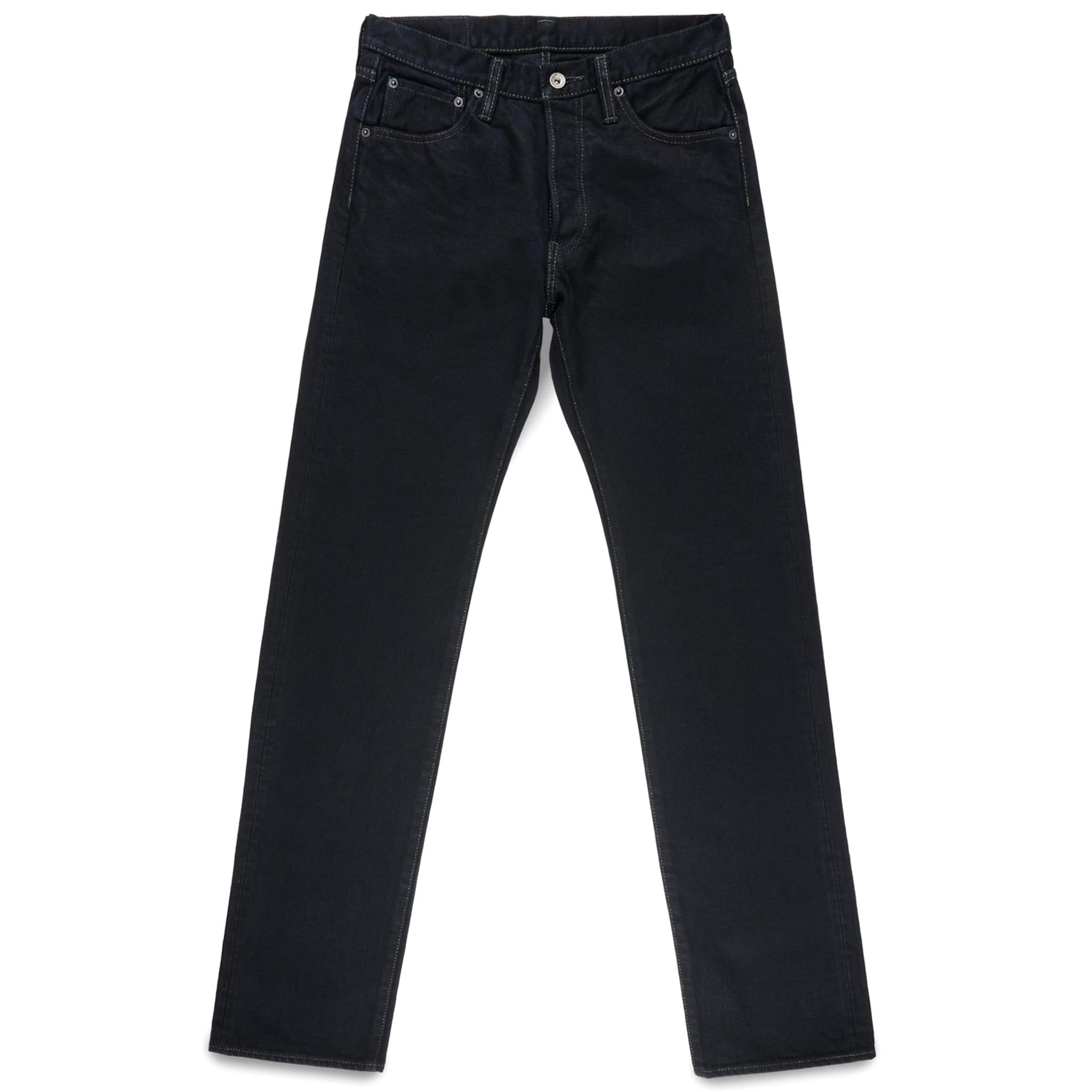 IH-634S-142od 14oz Selvedge Denim Straight Cut Jeans - Indigo Overdyed Black
