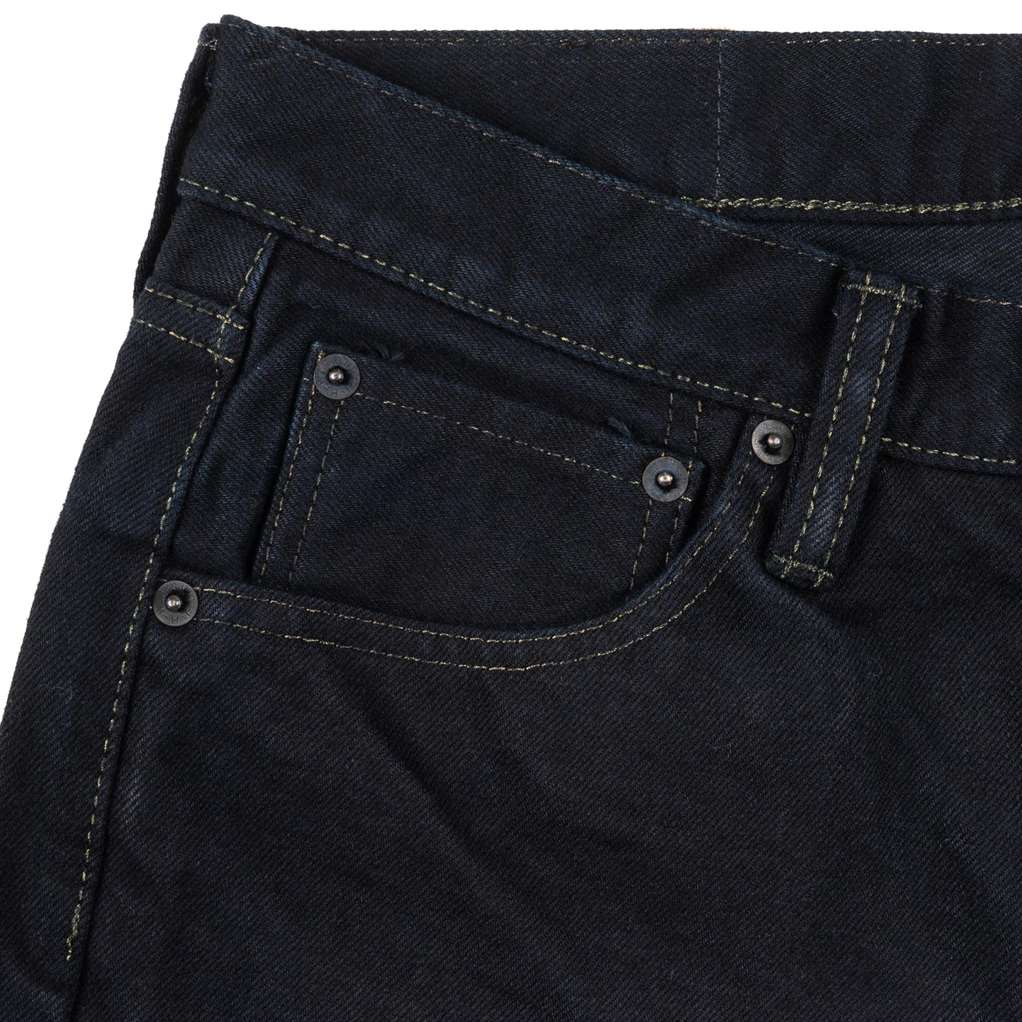 IH-634S-142od 14oz Selvedge Denim Straight Cut Jeans - Indigo Overdyed Black