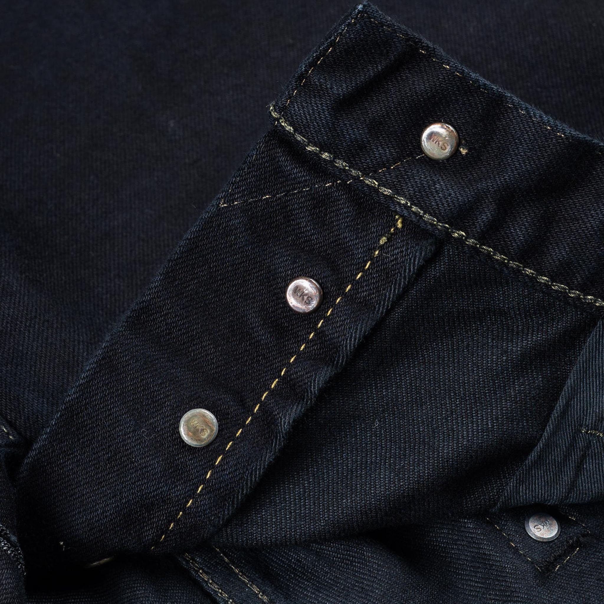 IH-634S-142od 14oz Selvedge Denim Straight Cut Jeans - Indigo Overdyed Black
