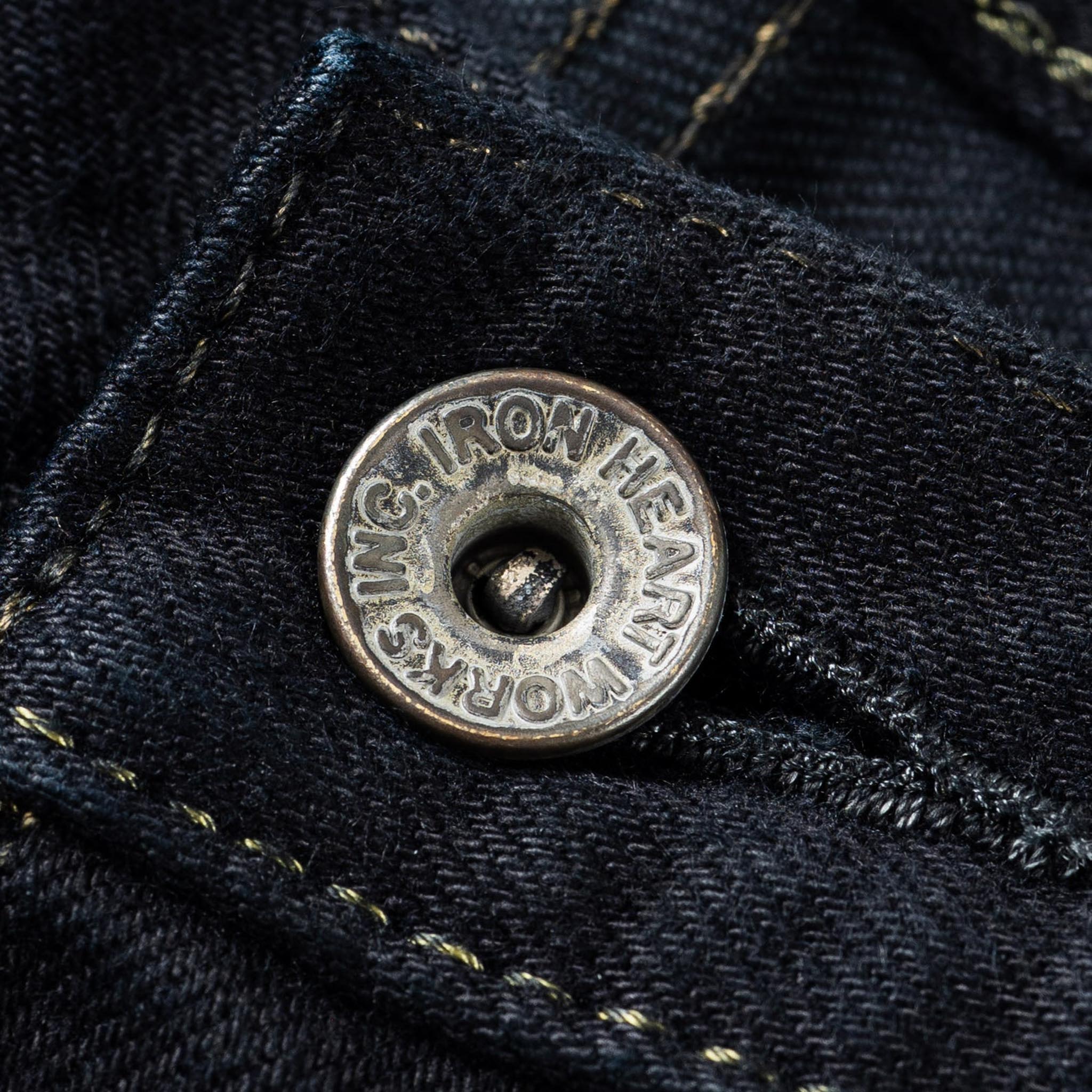 IH-634S-142od 14oz Selvedge Denim Straight Cut Jeans - Indigo Overdyed Black