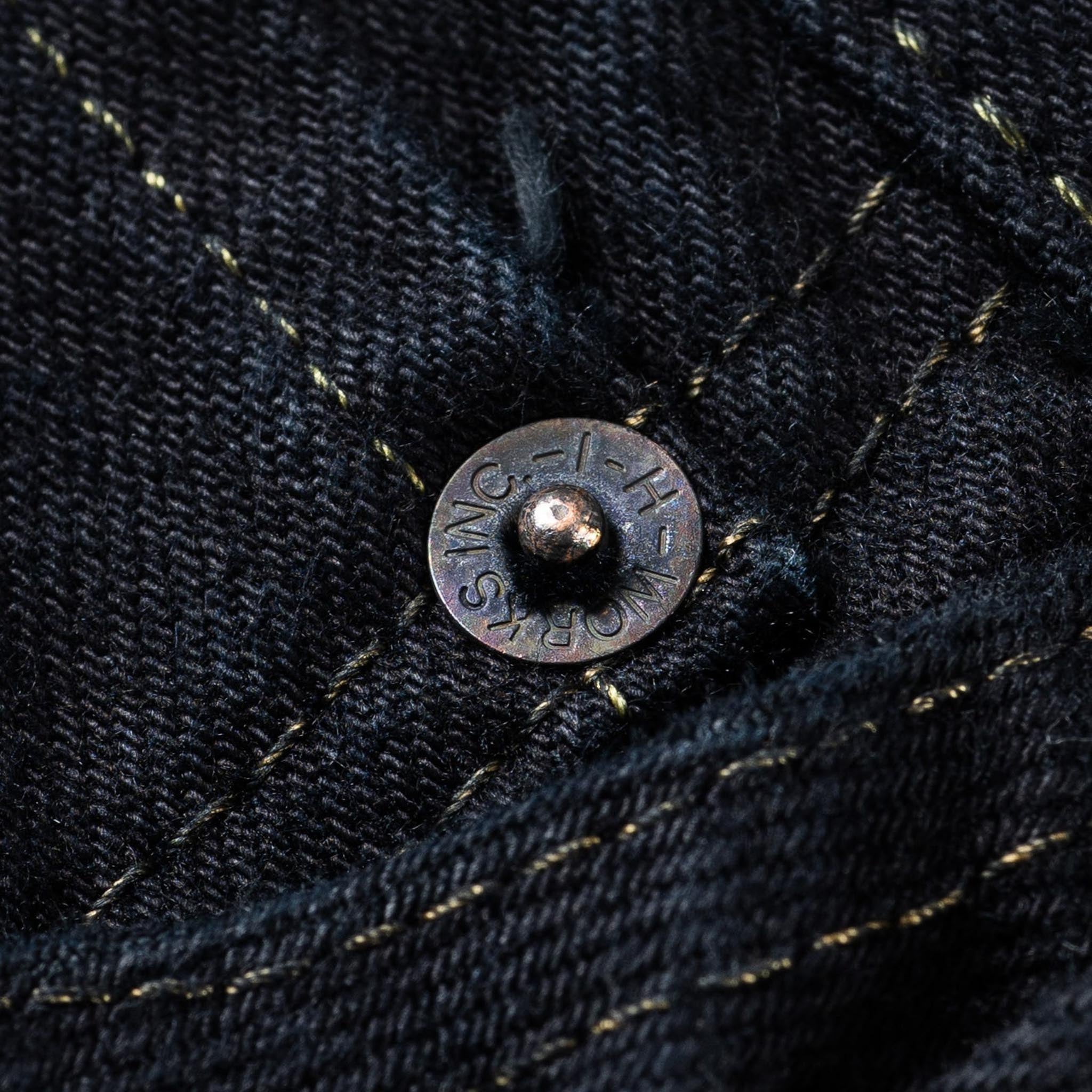 IH-634S-142od 14oz Selvedge Denim Straight Cut Jeans - Indigo Overdyed Black