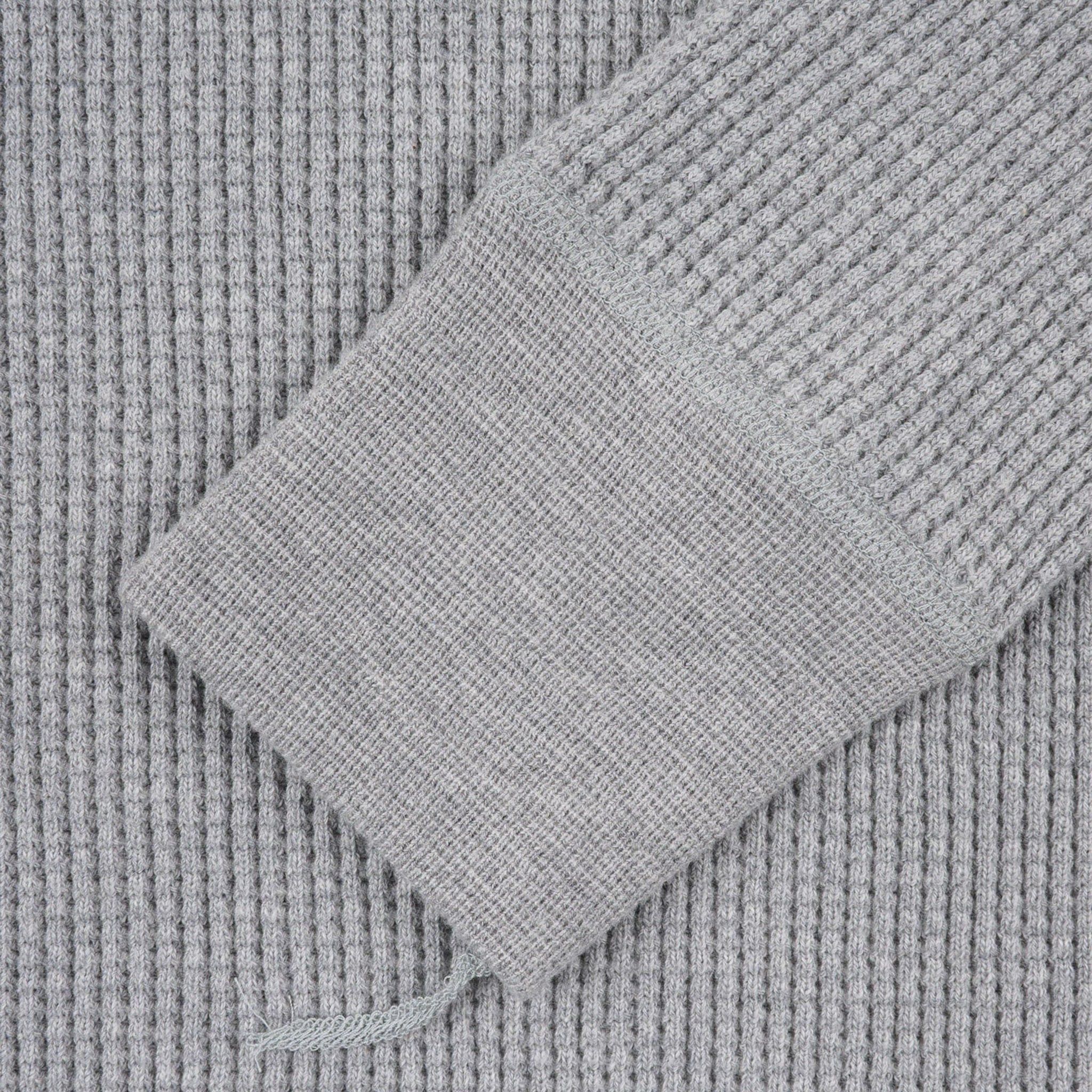 IHTL-1301-GRY Waffle Knit Long Sleeved Crew Neck Thermal Top - Grey