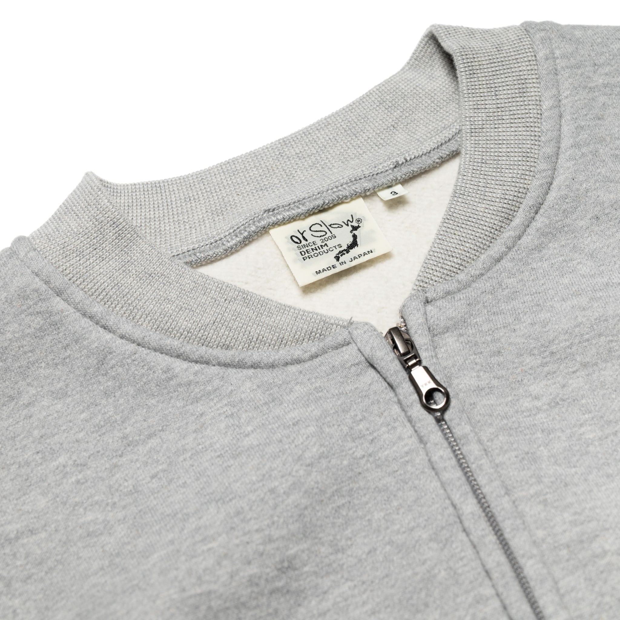 Front Zip Densely Knit Sweat Shirt - Heather Grey