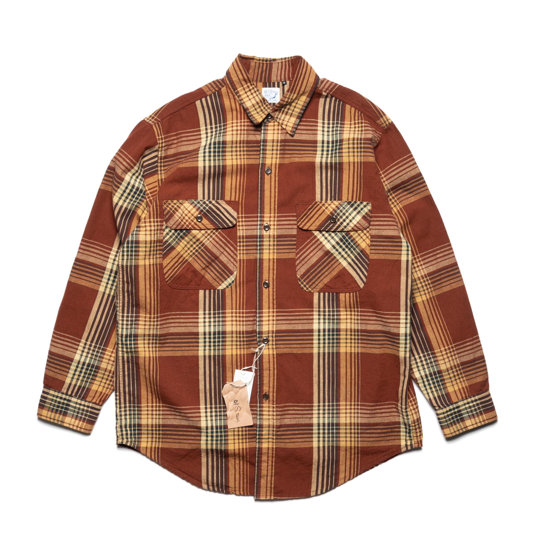 Original Check Work Shirt With Flap Pocket - Brown Check