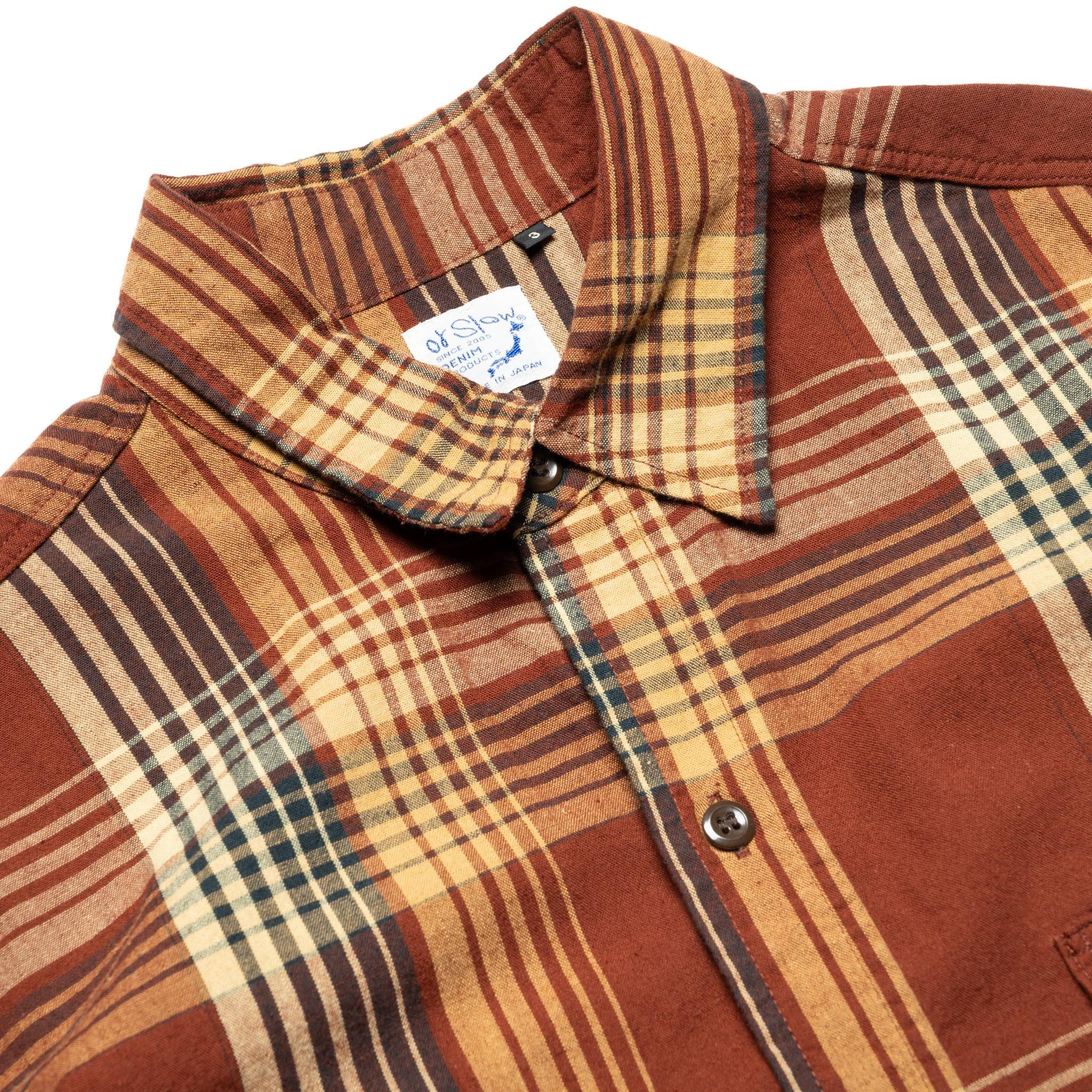 Original Check Work Shirt With Flap Pocket - Brown Check