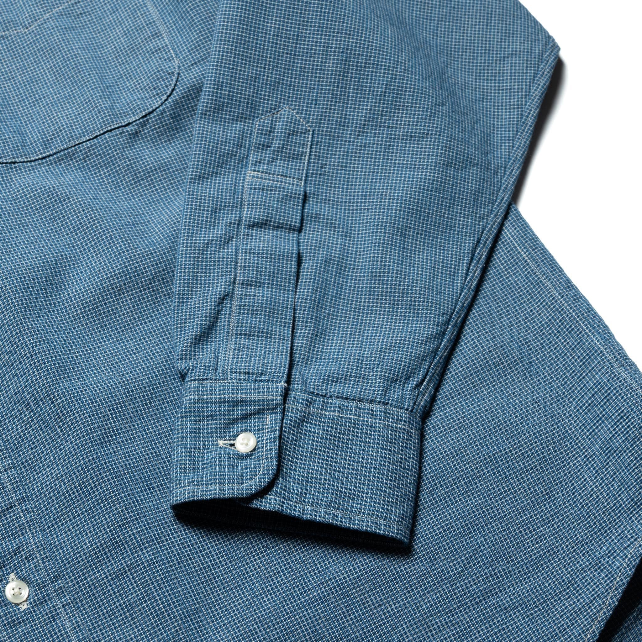 Small Check Indigo Chambray Standard Button Down Shirt