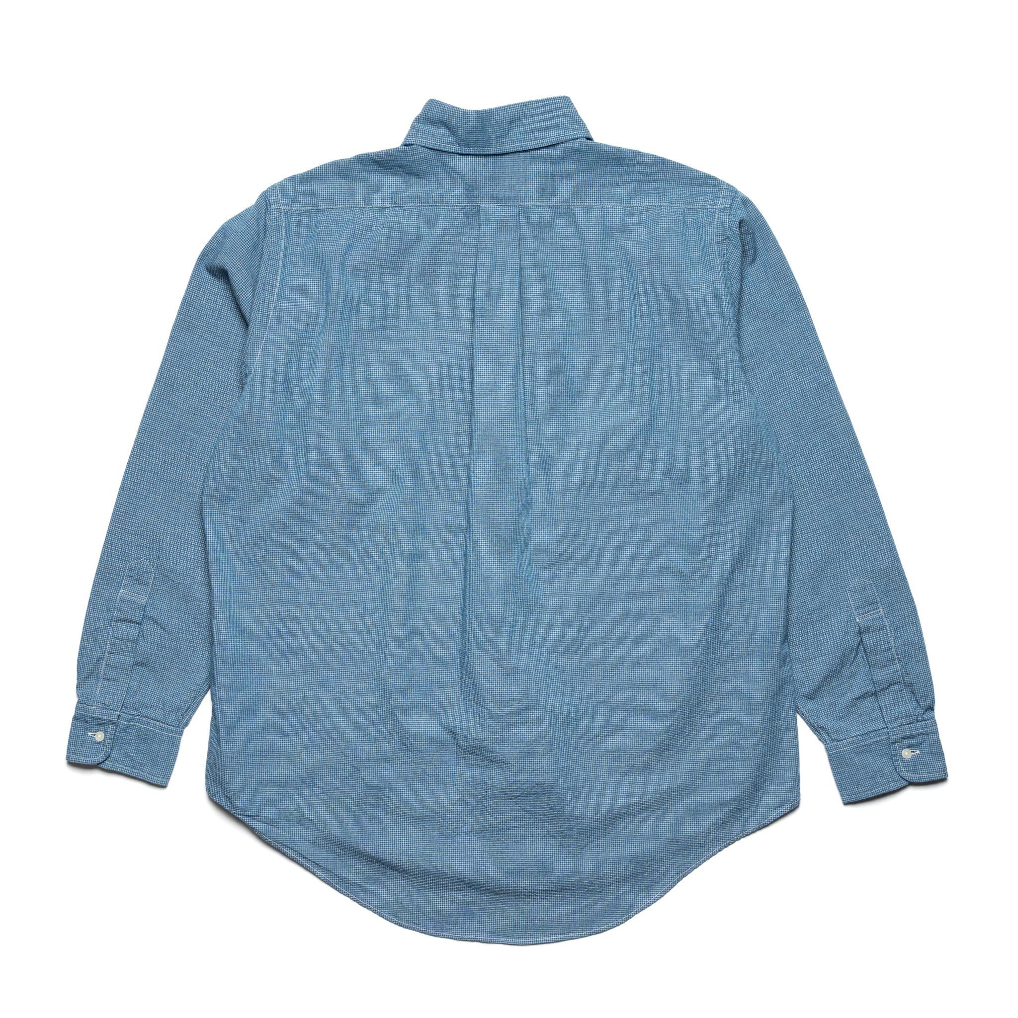 Small Check Indigo Chambray Standard Button Down Shirt