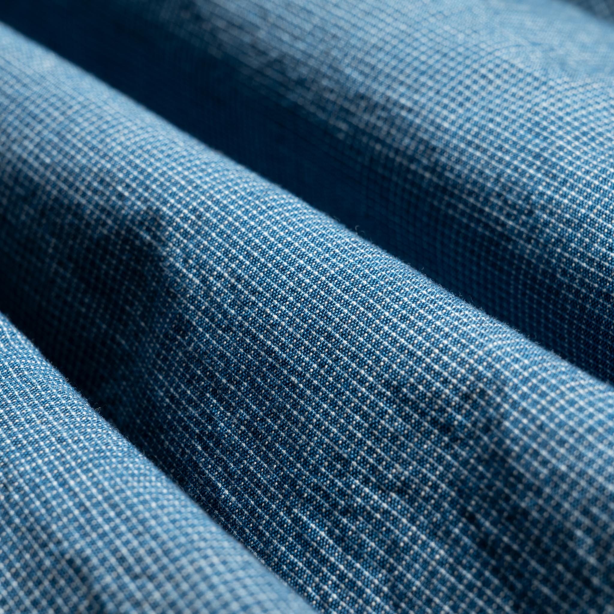 Small Check Indigo Chambray Standard Button Down Shirt