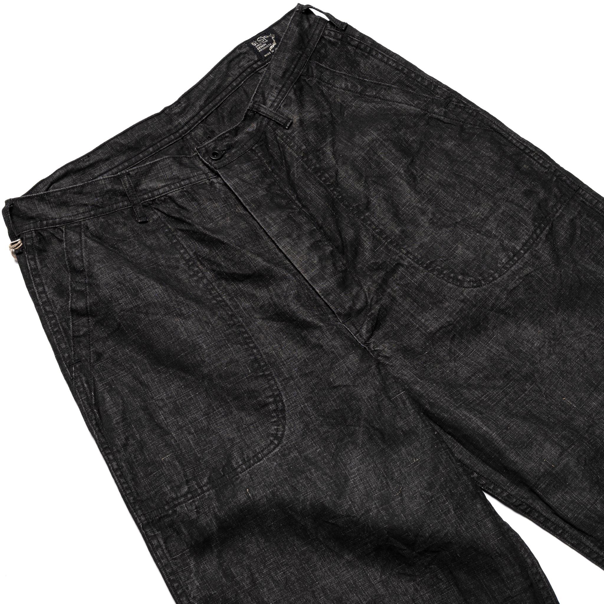 WWII 40's U.S. Navy Sumi Coated Linen Utility Trousers - Black