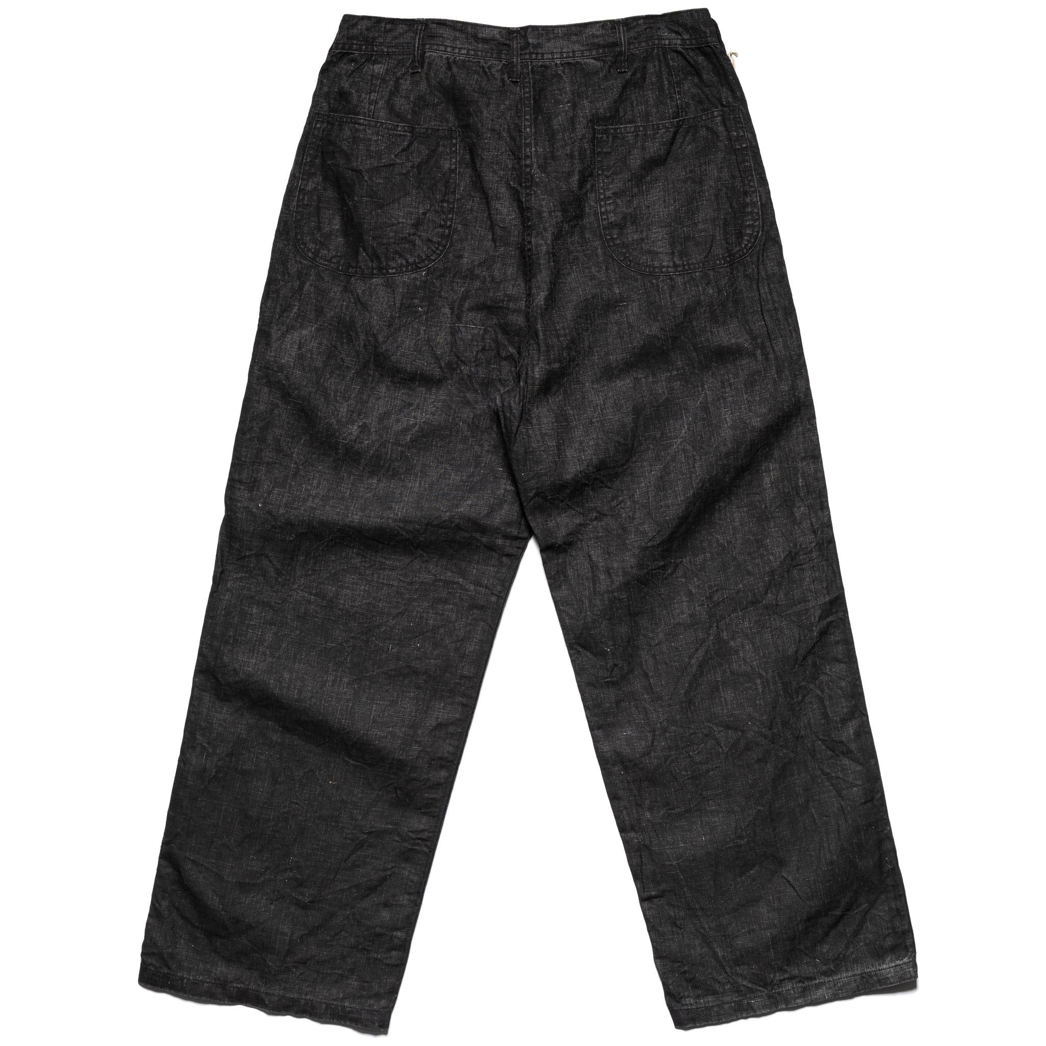 WWII 40's U.S. Navy Sumi Coated Linen Utility Trousers - Black