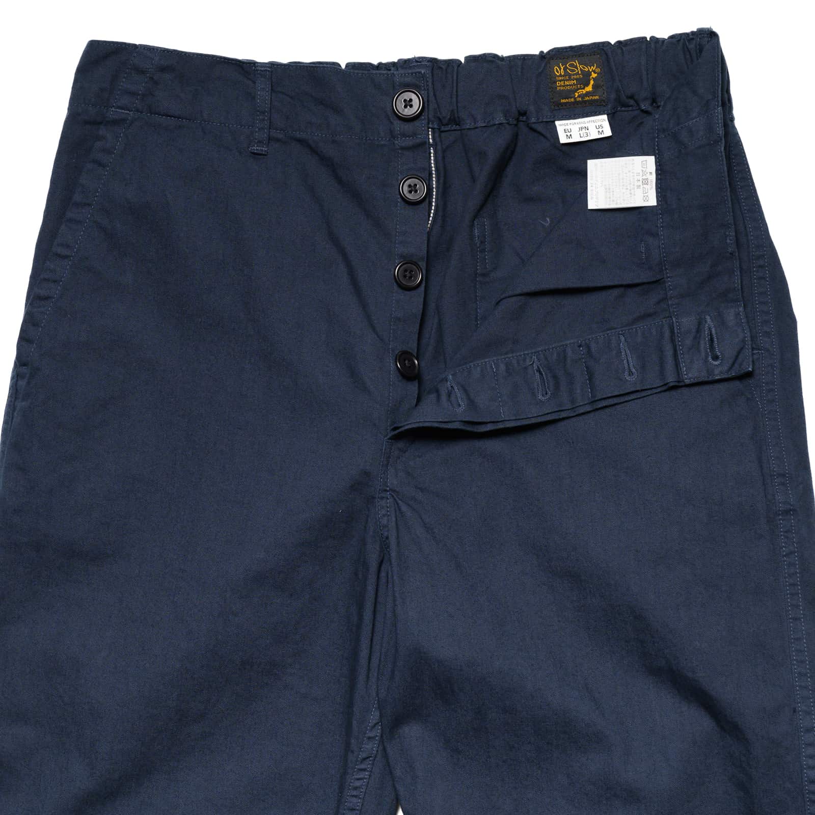 orSlow French Work Pants Navy Button Fly