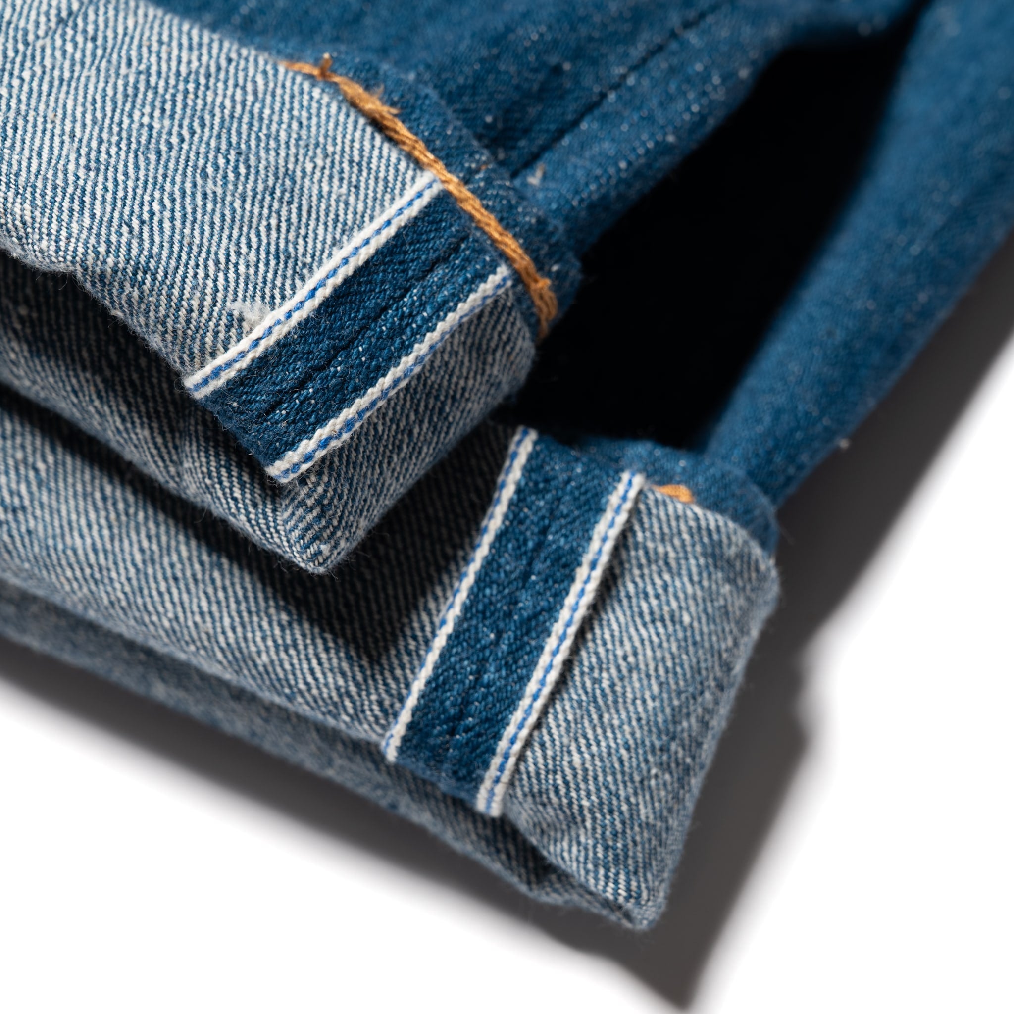 GRE-003 Regular Straight 14oz Greencast Indigo Selvedge Denim