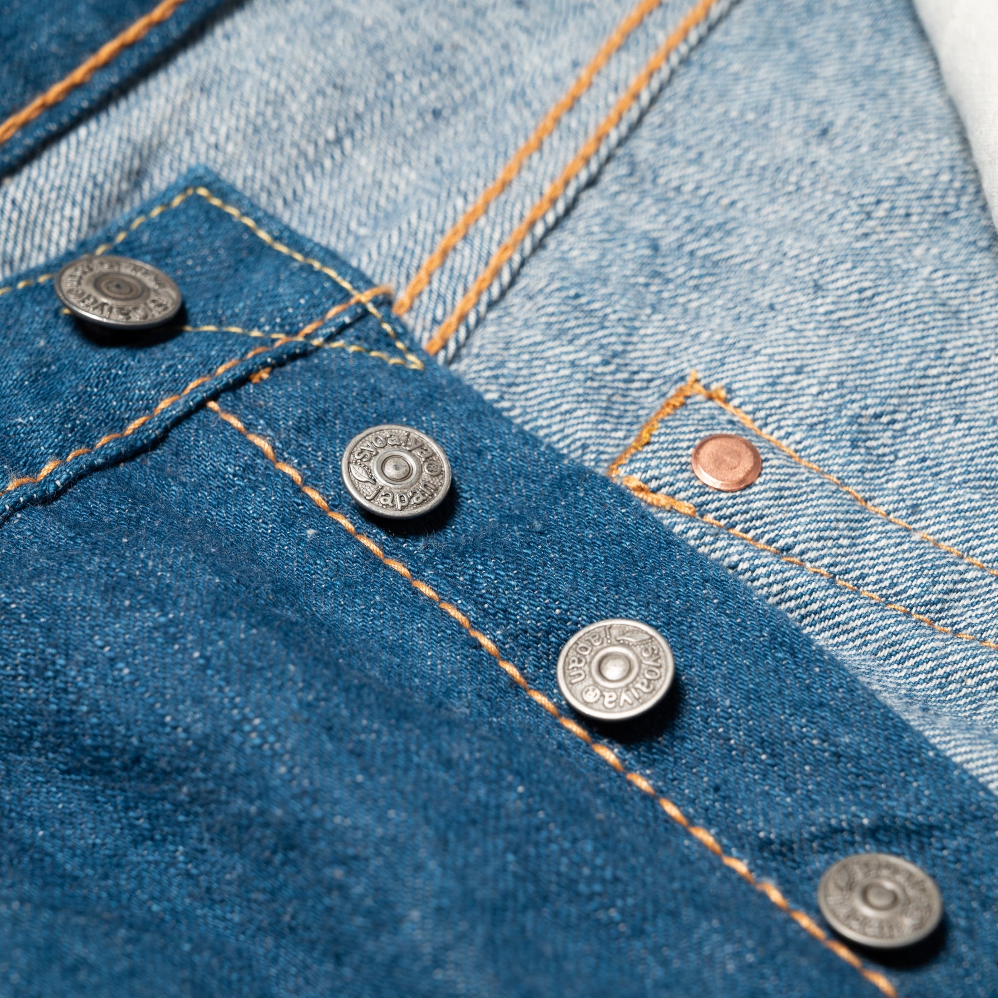 GRE-003 Regular Straight 14oz Greencast Indigo Selvedge Denim