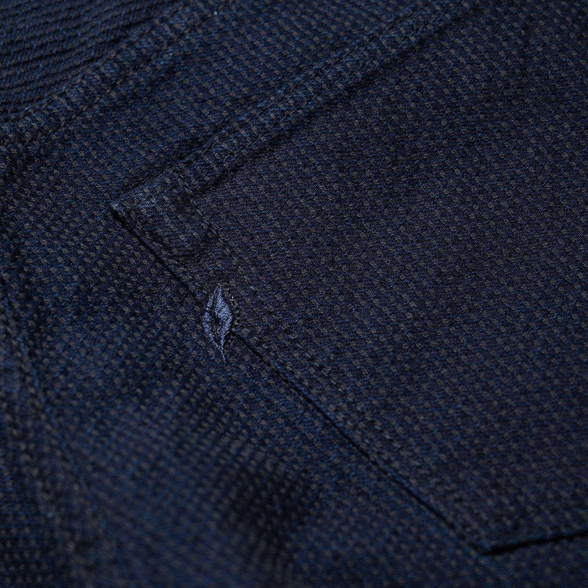 1178-ID Sashiko 5 Pocket Pants Regular Fit - Indigo x Black