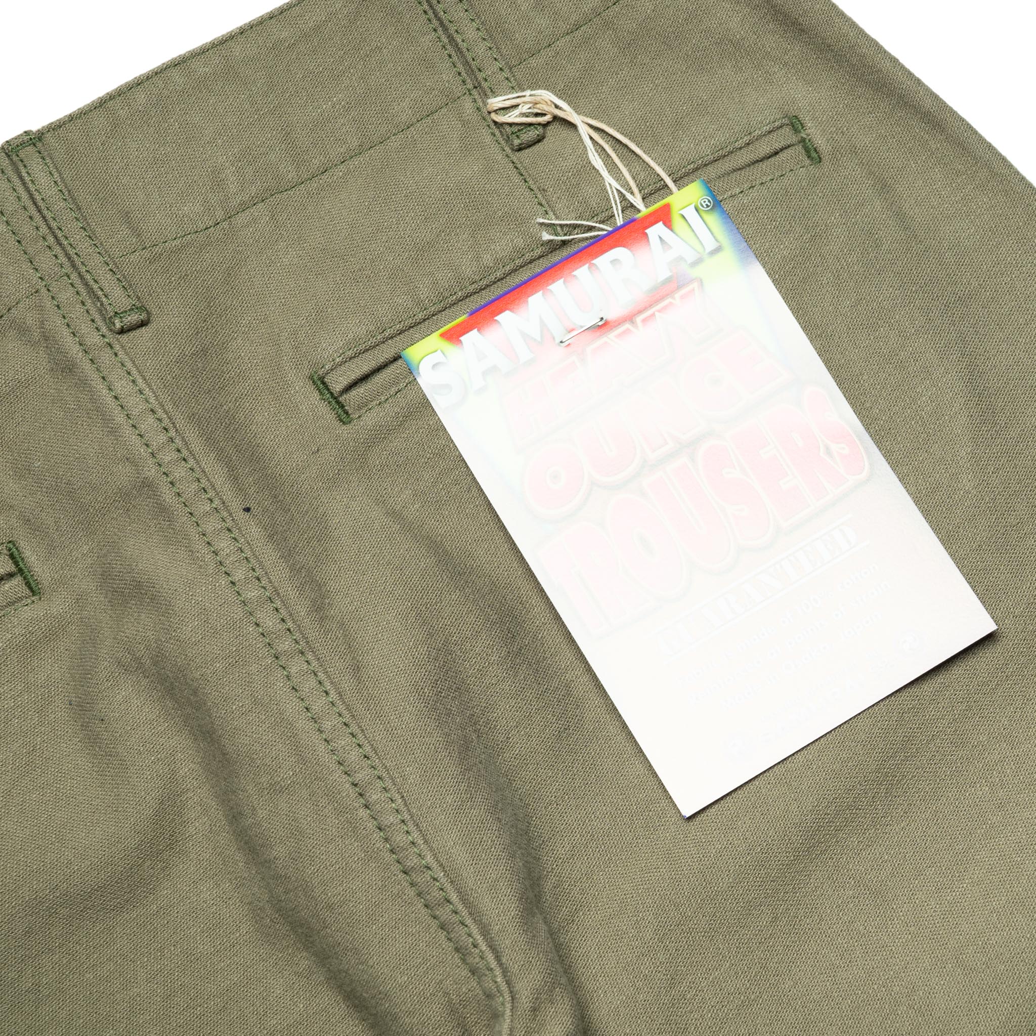 SJ42BP 15oz Heavy Back Satin Trousers - Olive