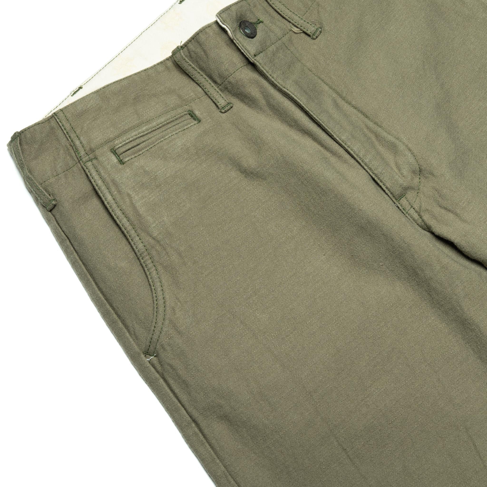 SJ42BP 15oz Heavy Back Satin Trousers - Olive