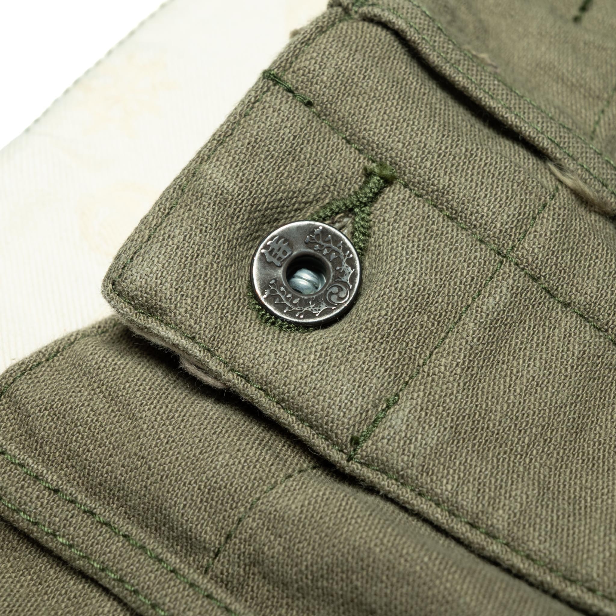 SJ42BP 15oz Heavy Back Satin Trousers - Olive