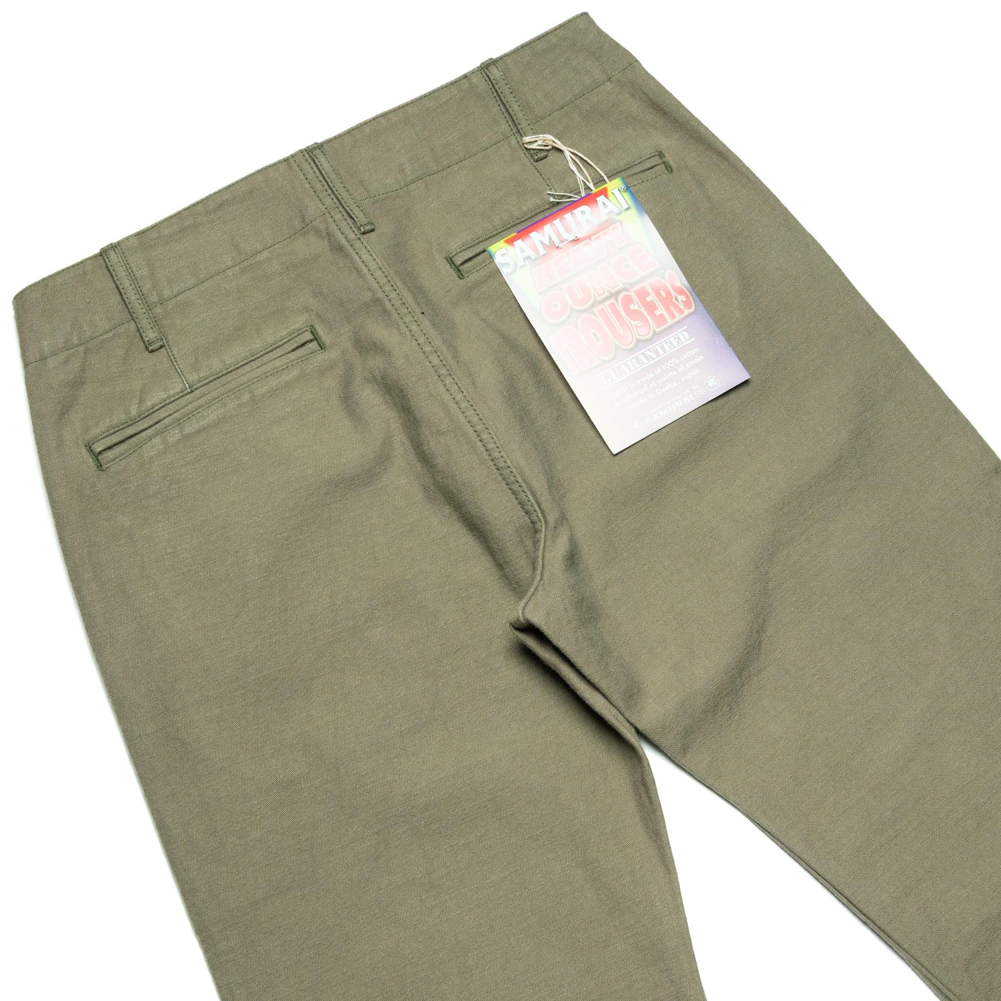 SJ42BP 15oz Heavy Back Satin Trousers - Olive