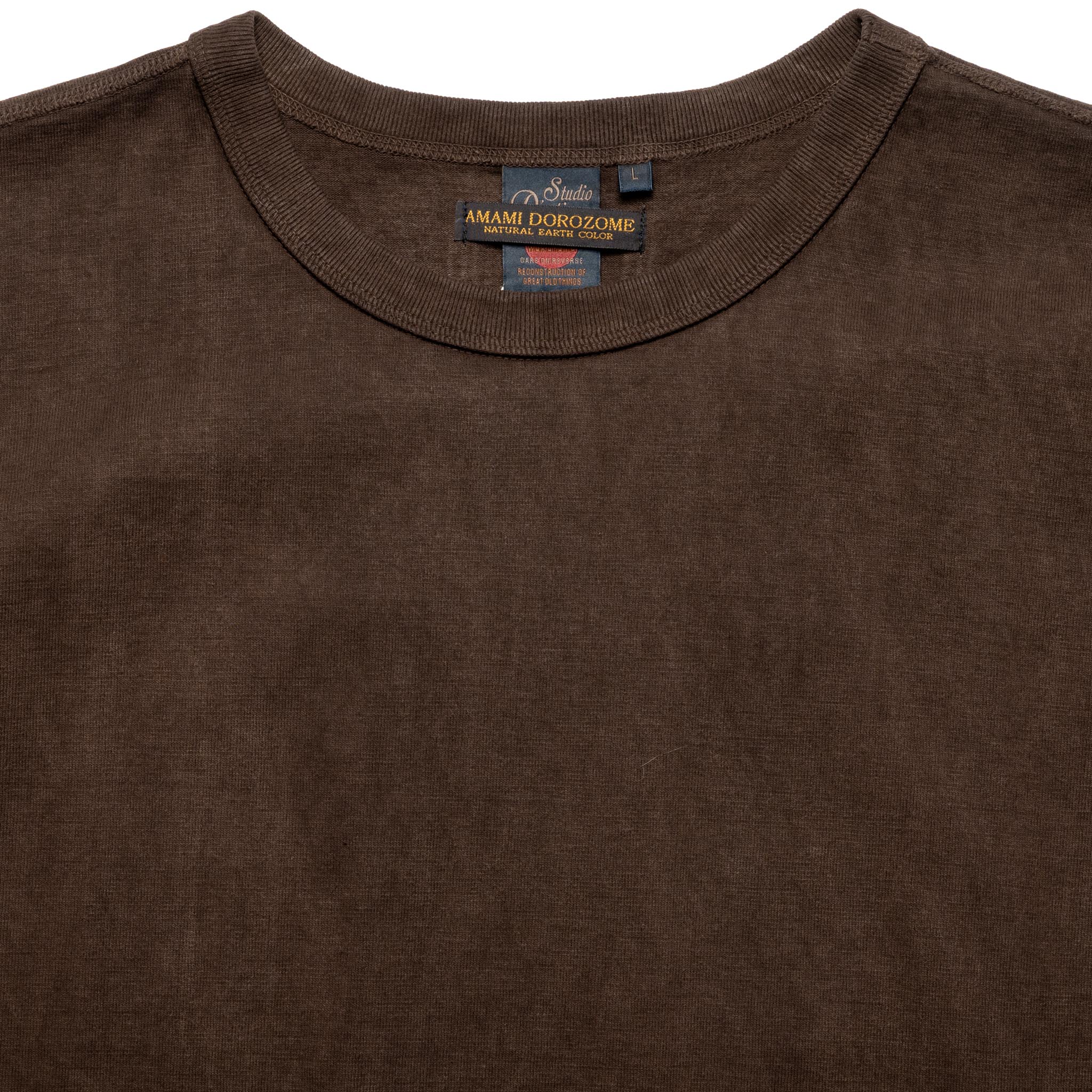 8198 Amami Oshima Mud-Dyed Loopwheeled T-Shirt - Dark Brown