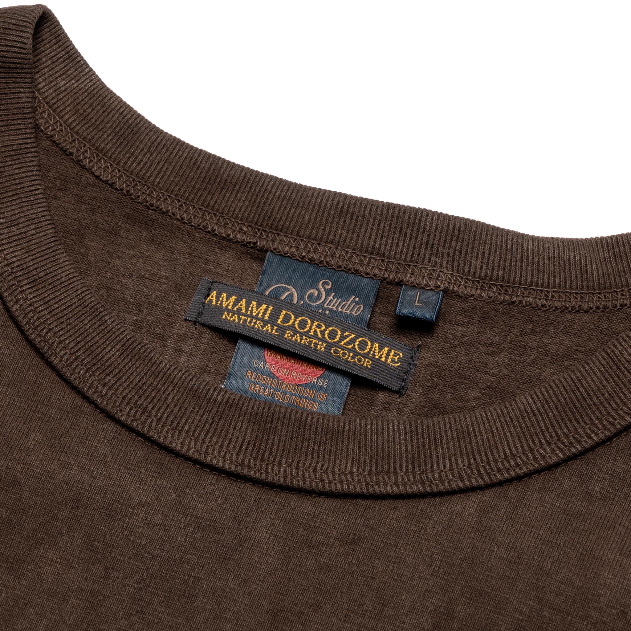 8198 Amami Oshima Mud-Dyed Loopwheeled T-Shirt - Dark Brown