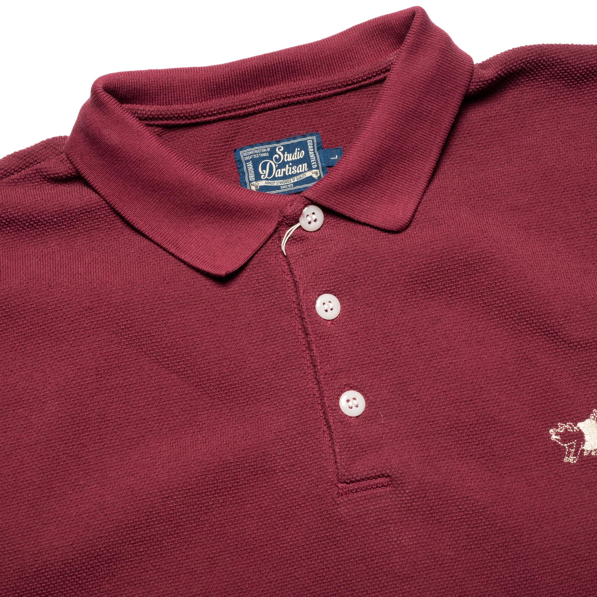 8201 Pique Knit Polo Shirt - Burgundy