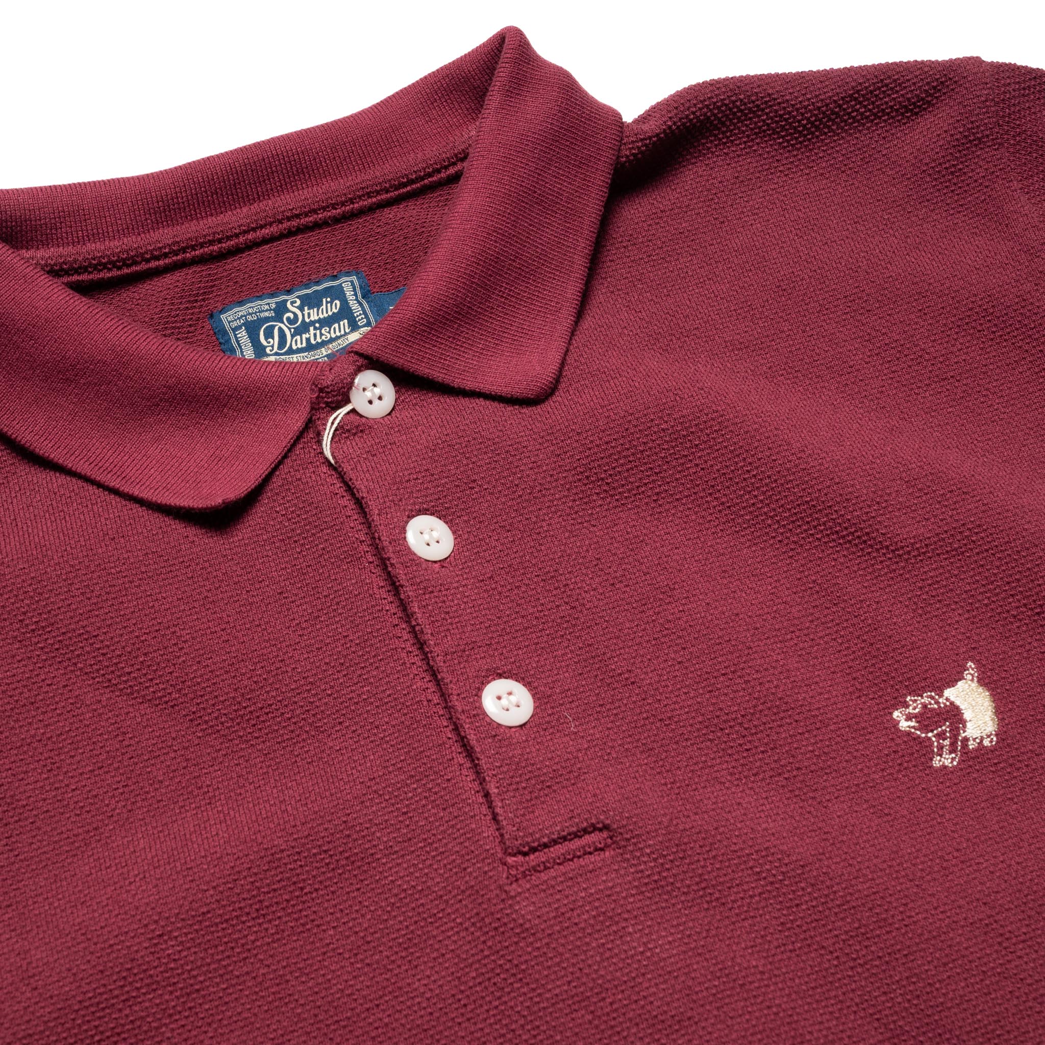 8201 Pique Knit Polo Shirt - Burgundy