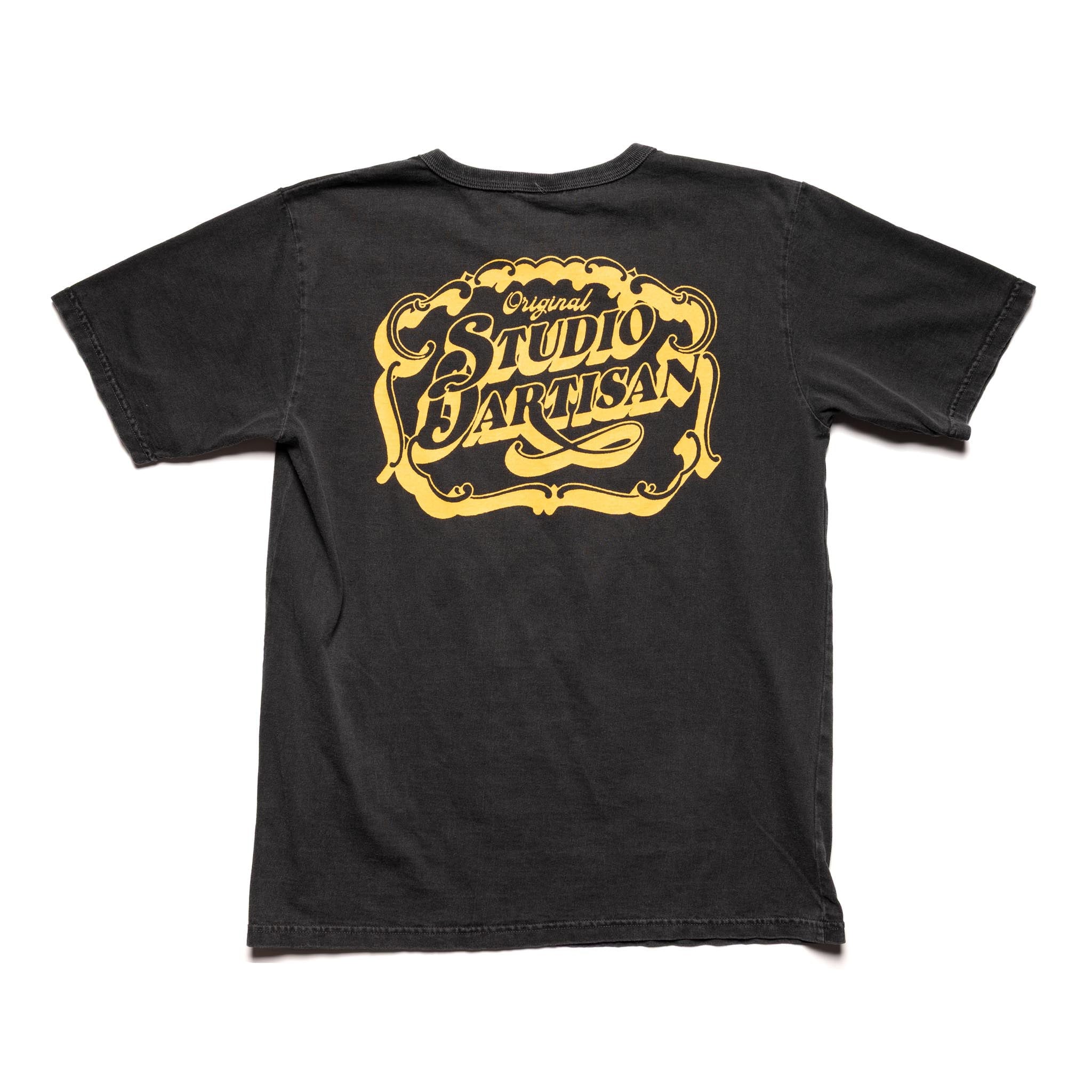 8207A USA Cotton Pigment Dye Graphic T-Shirt - Black