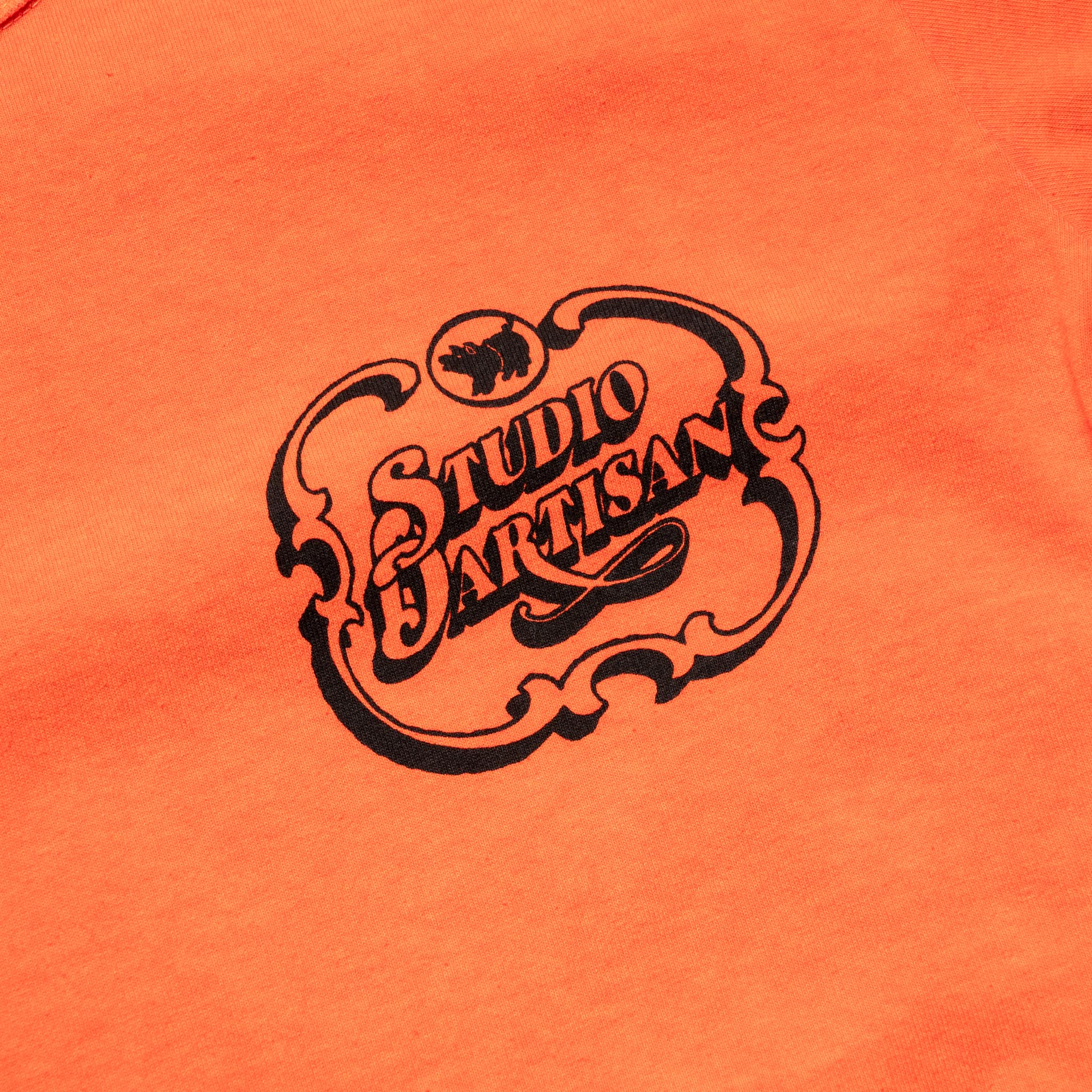 8207A USA Cotton Pigment Dye Graphic T-Shirt - Orange