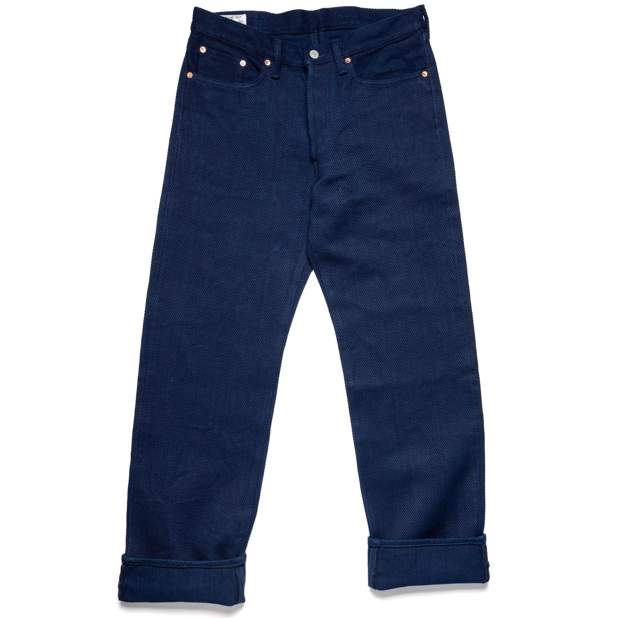 1907S "Kasezome" 14oz Selvedge Sashiko Pants - Regular Straight Fit