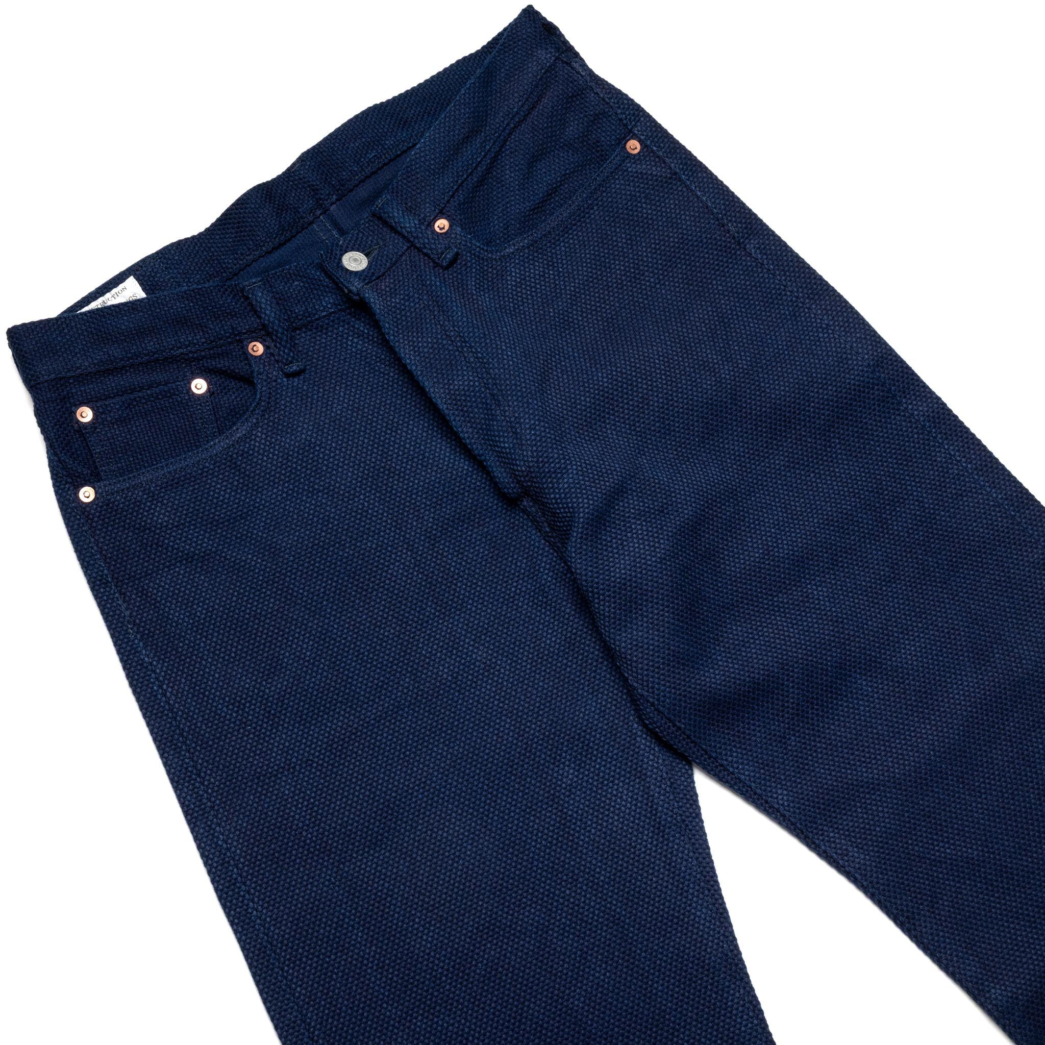 1907S "Kasezome" 14oz Selvedge Sashiko Pants - Regular Straight Fit