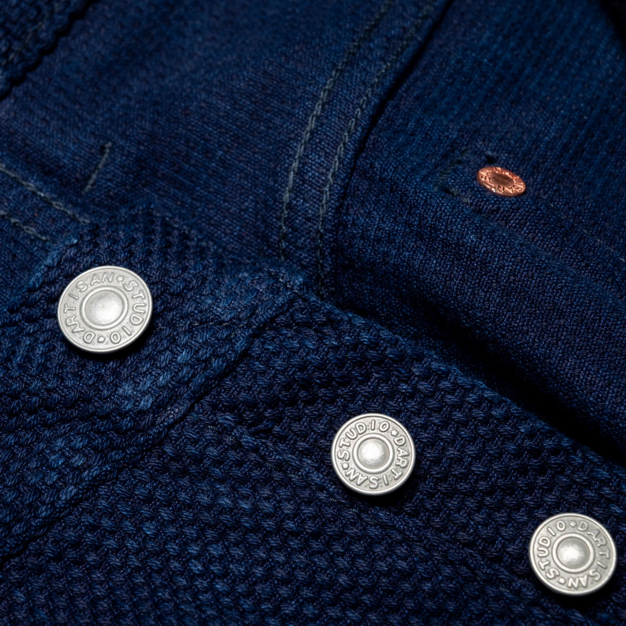 1907S "Kasezome" 14oz Selvedge Sashiko Pants - Regular Straight Fit