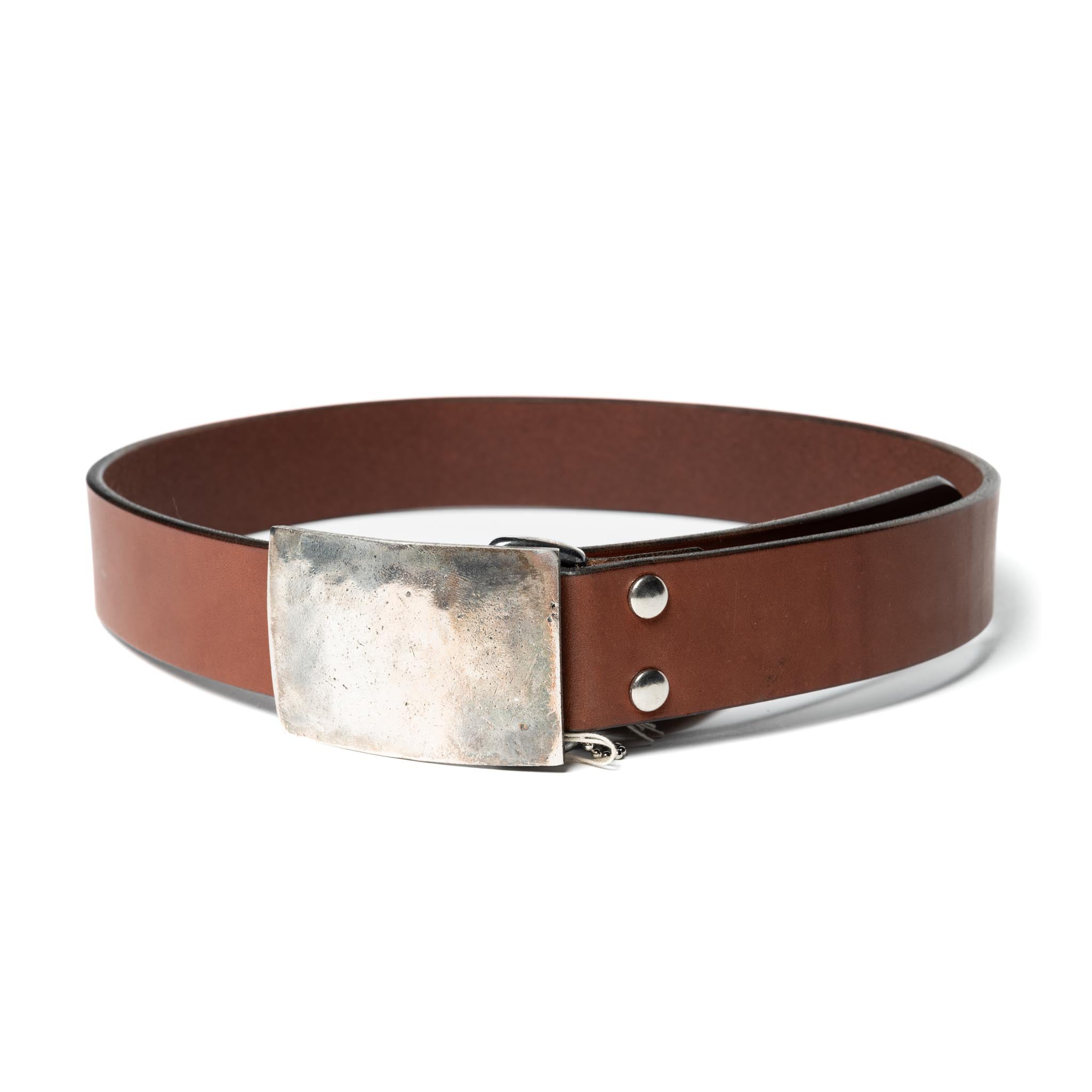 B-83 Flat Buckle Belt - Brown
