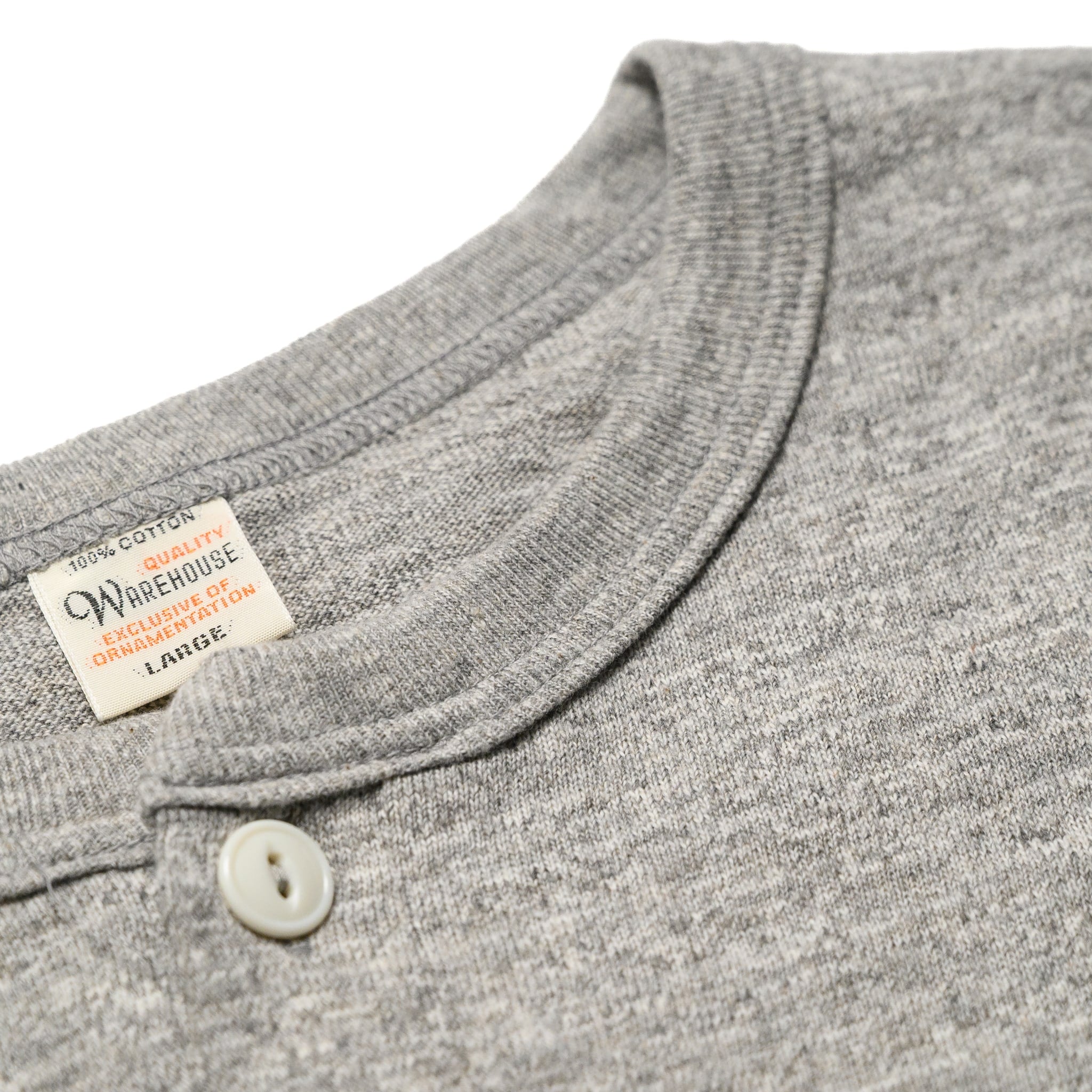 5907 Long Sleeve Henley  - Heather Grey